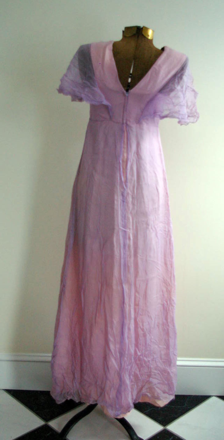 1970s vintage dress + HAT pale purple handmade magic SMALL maxi vtg summer fun
