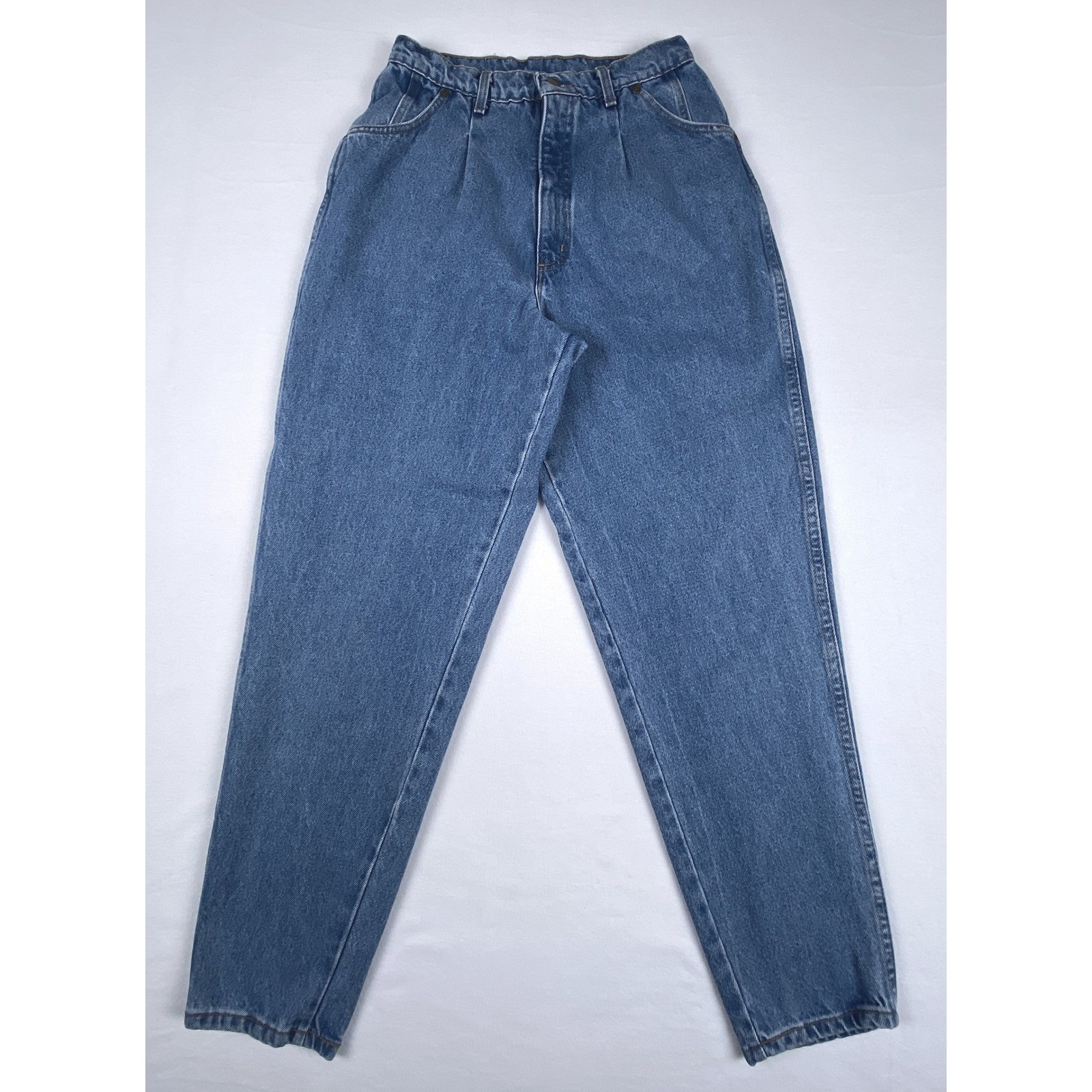 Hunt Club Vintage Mom Jeans High Waisted Pleated Tapered Medium Wash Blue Sz 12
