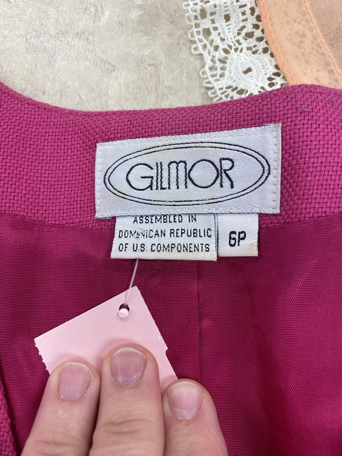 Vintage 80’s Gilmor Pink Short Suit Size 6p