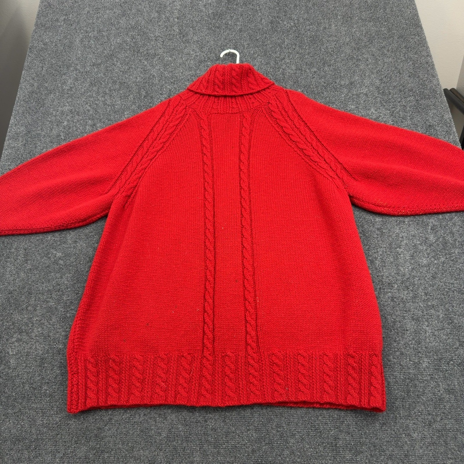 Vintage Eilis Og Sweater Womens XL Red Wool Cable Knit Turtleneck Coquette