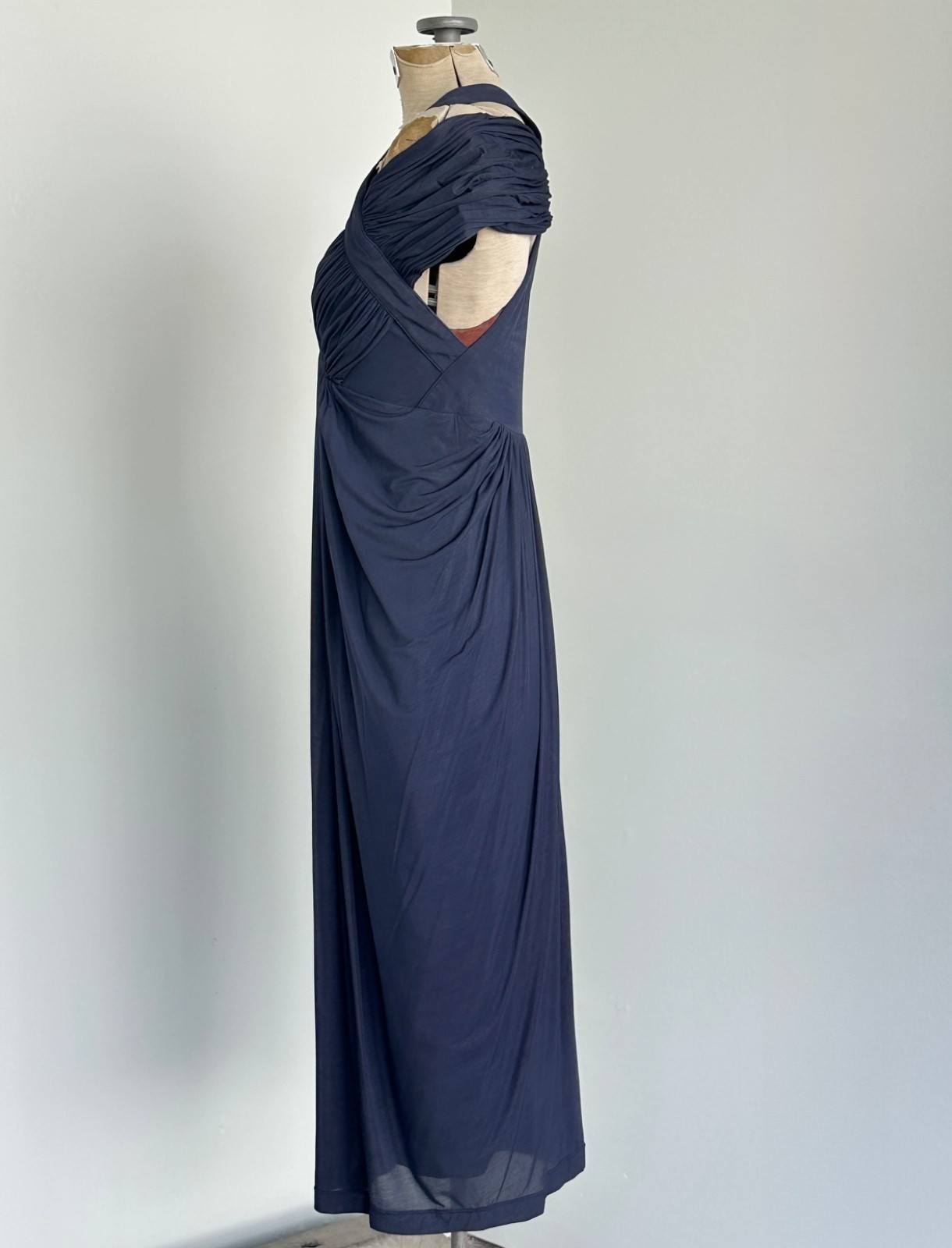 Donna Karan Collection Silk 90s Sheath Dress Medium Vintage DKNY Draped Dress