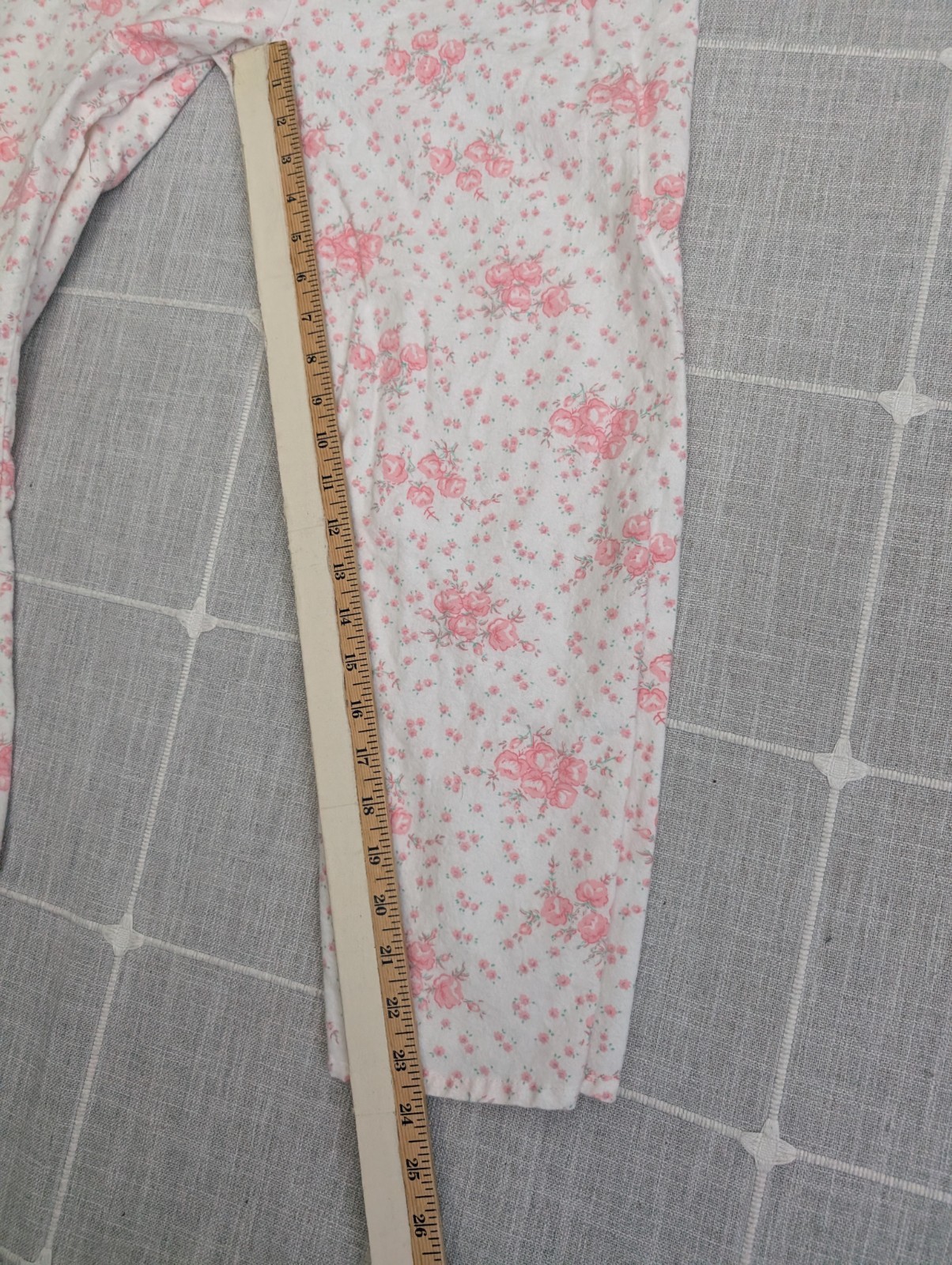 Vintage Floral Pajama Set Womens Small Pink Lady Lindsay Shirt & Pants Cotton