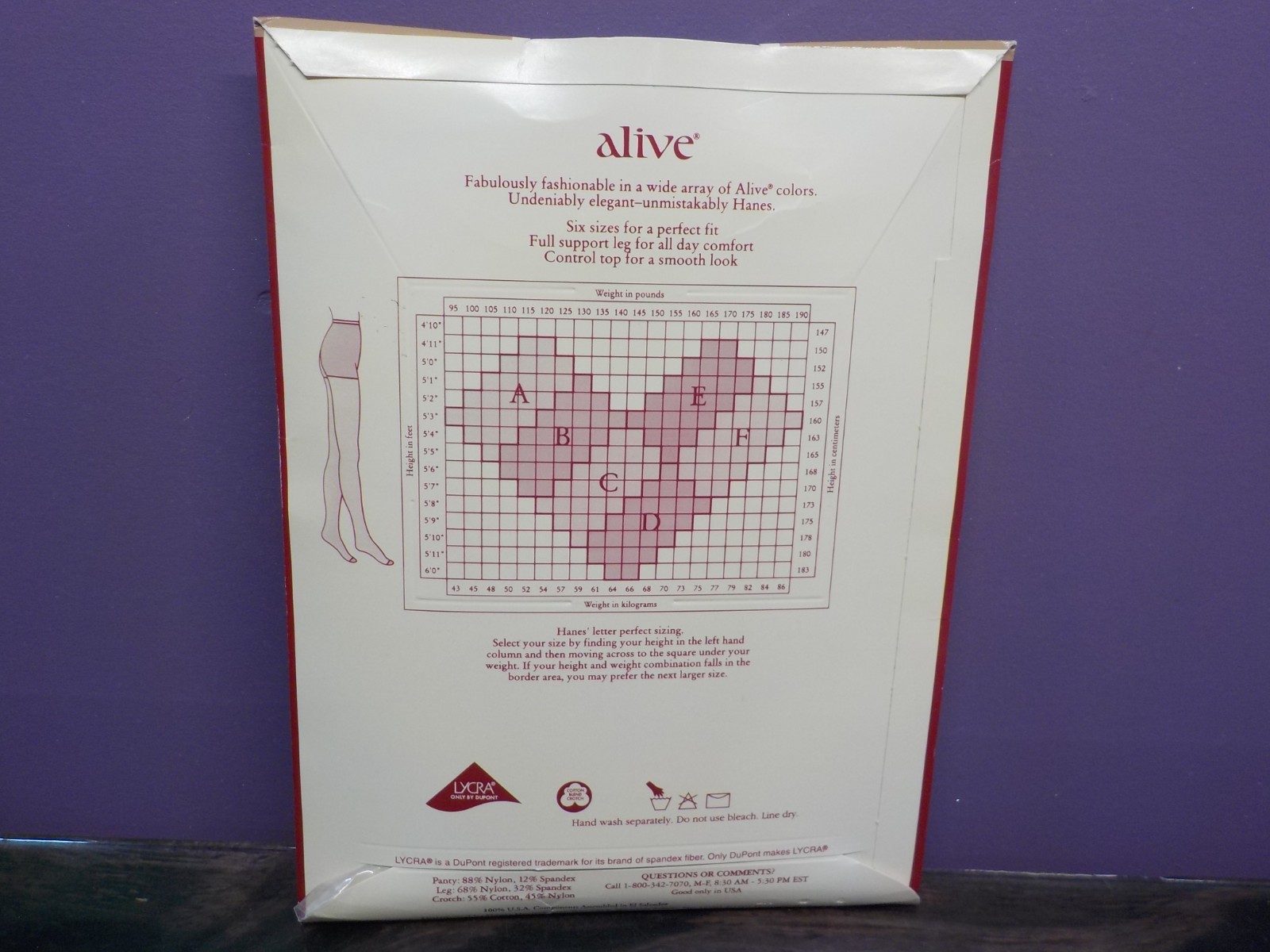 VTG NOS Hanes Alive Support Pantyhose Style 810 Size B Town Taupe Full Support