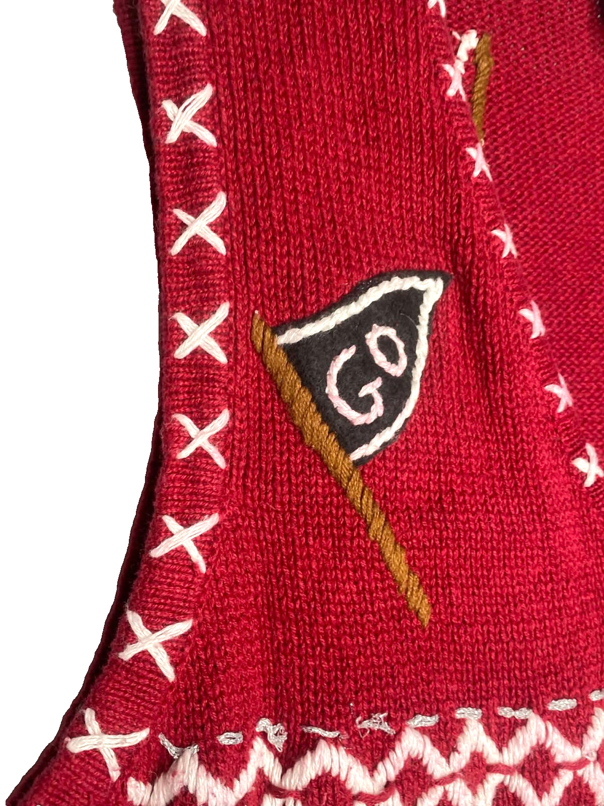 Vintage cheerleading spirit Sweater Vest Size medium ramie/cotton full zip vneck