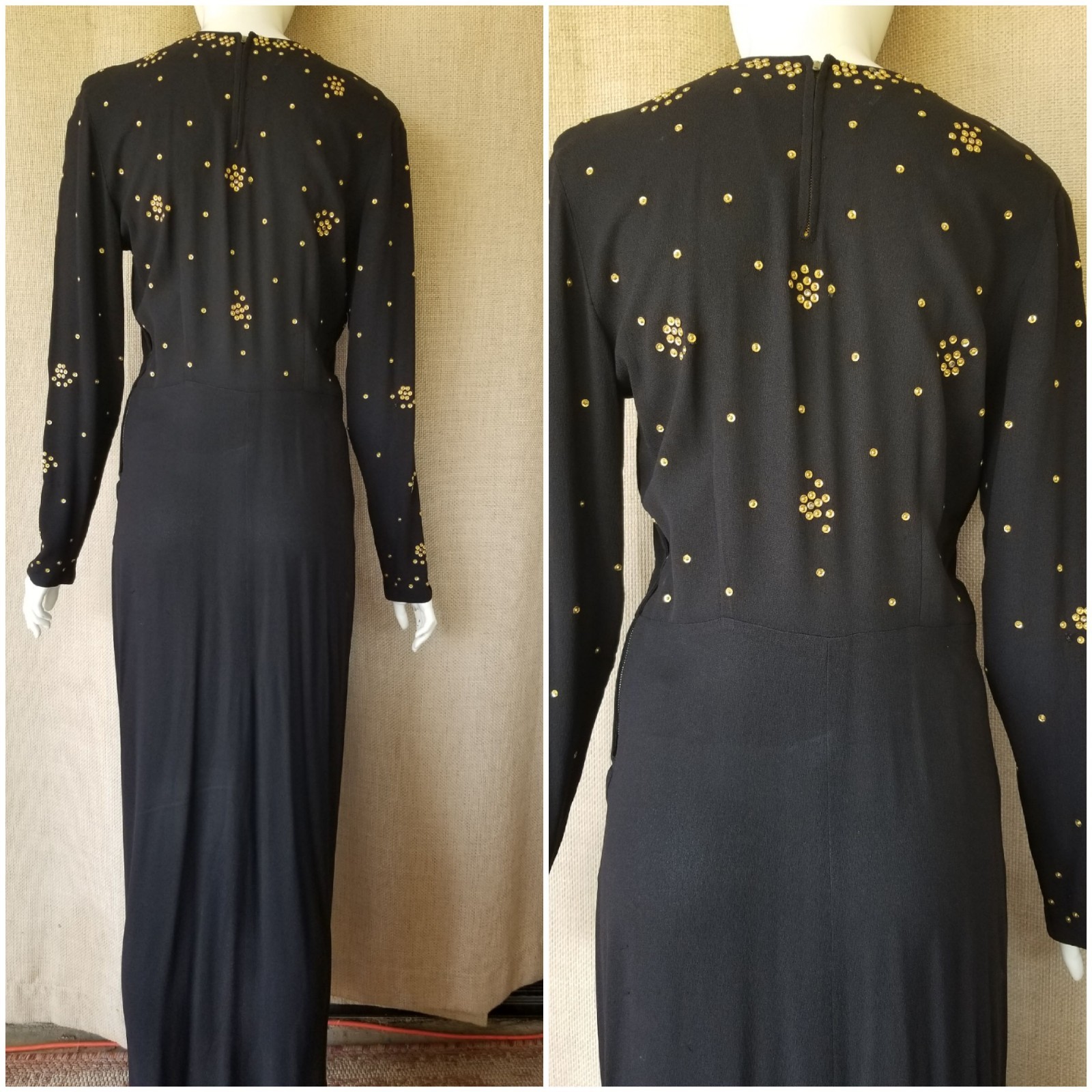 1940’s -Lot of 5- Glamorous Stunning Womens Vintage Clothing Dress Velvet Satin