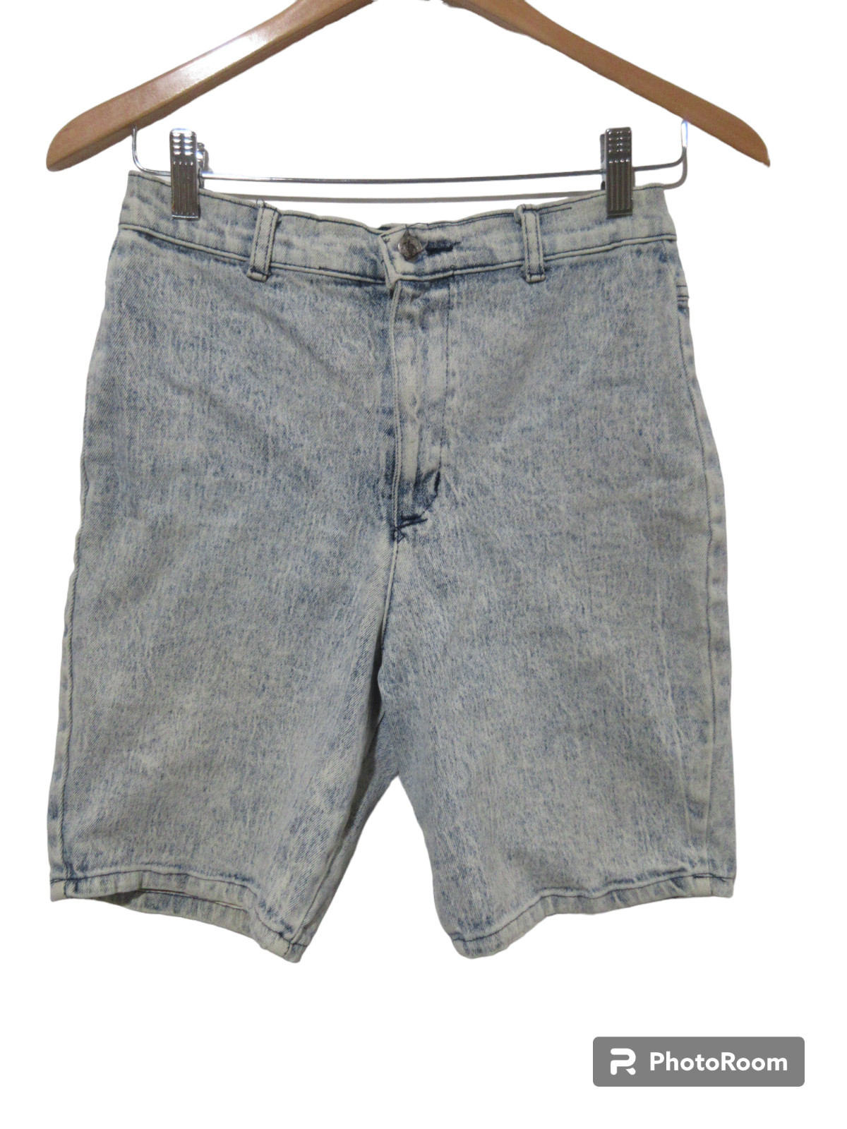 Sz S 25×7 TRUE VINTAGE Le Touche Acid Wash High Wait Jean Denim Shorts Women’s