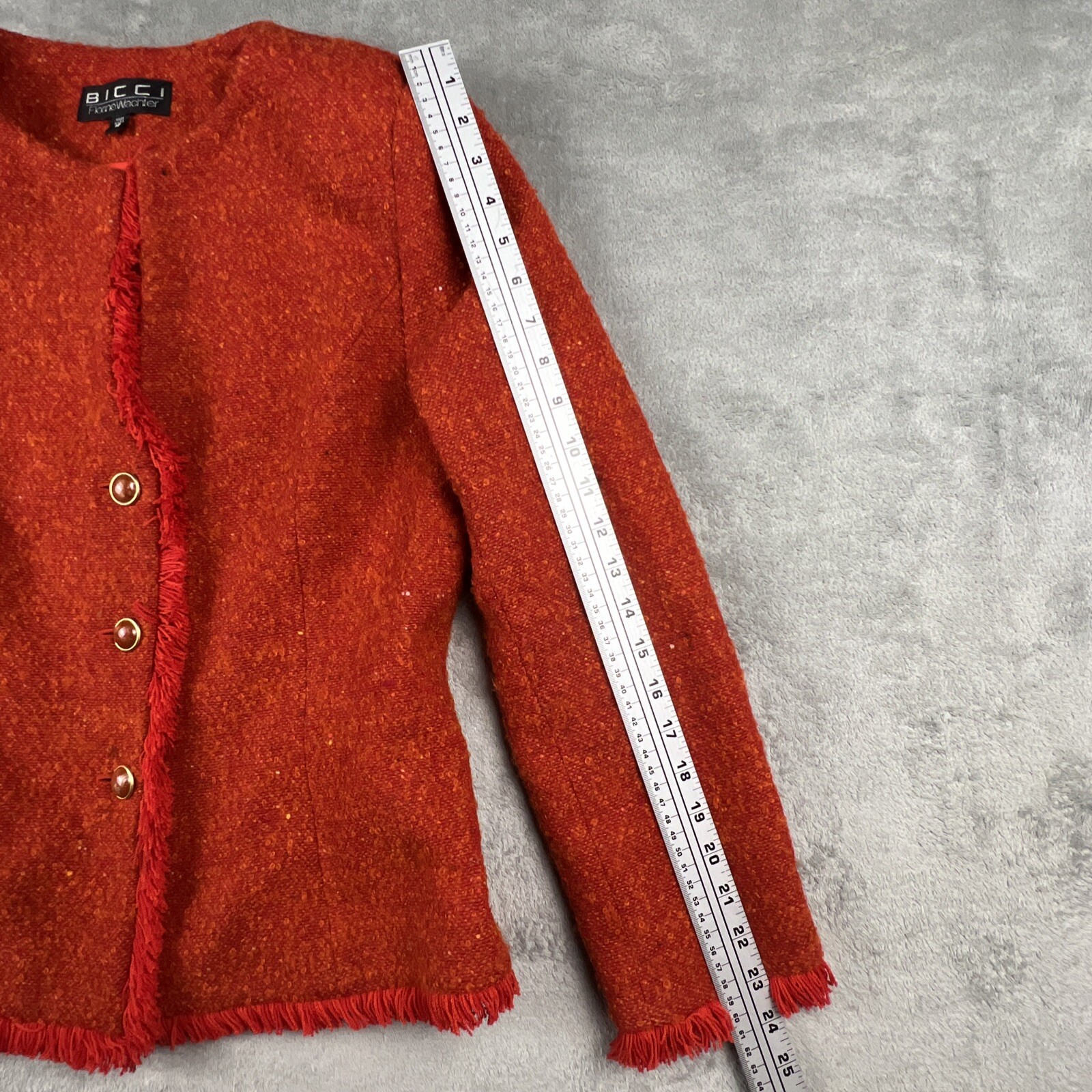 VTG Florine Wachter Bicci Skirt Suit Set Womens 12 Wool Mohair Red Jackie O