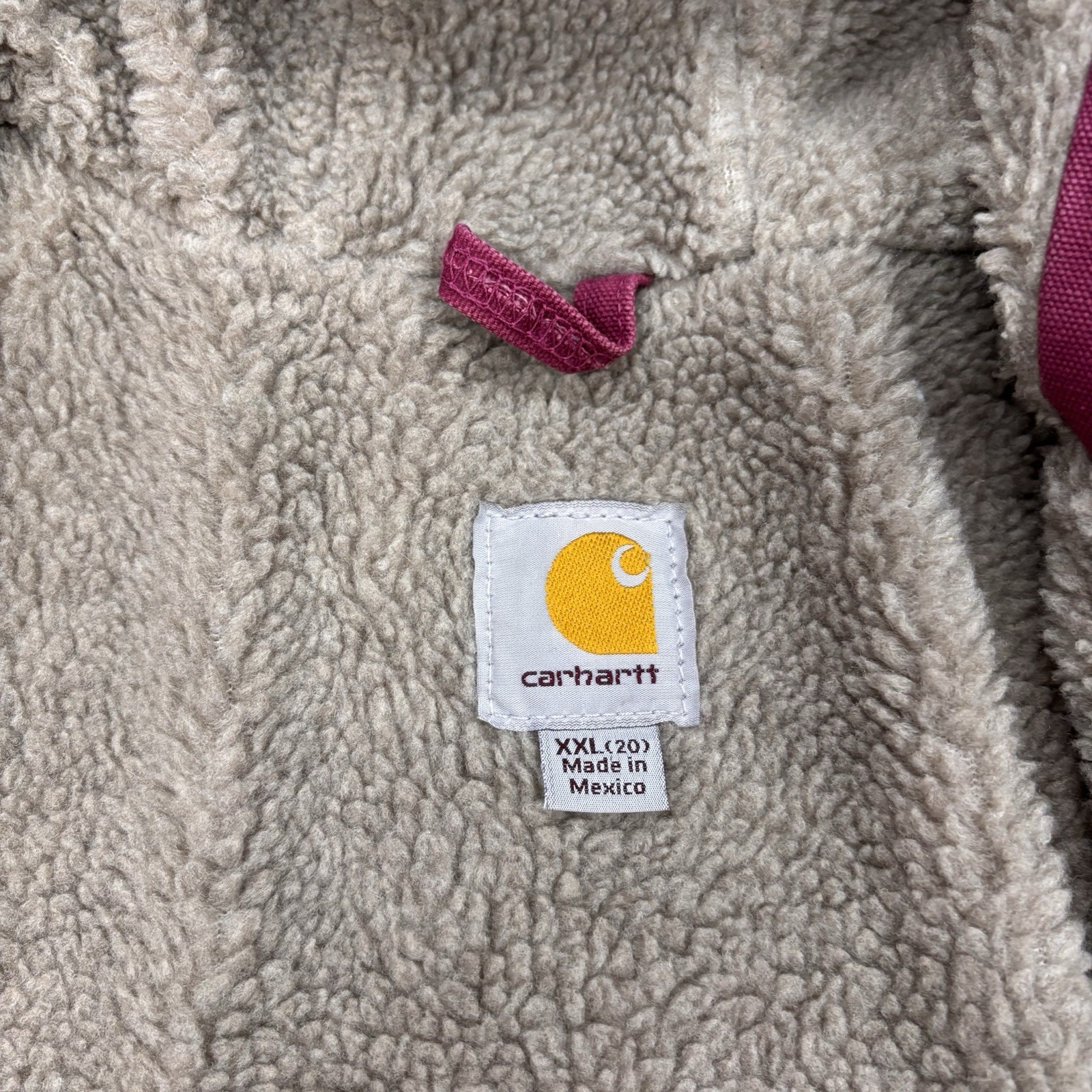 Pink/Purp VTG Y2K Carhartt Women’s Berkeley Hooded Sherpa Jacket, Size XXL (20)
