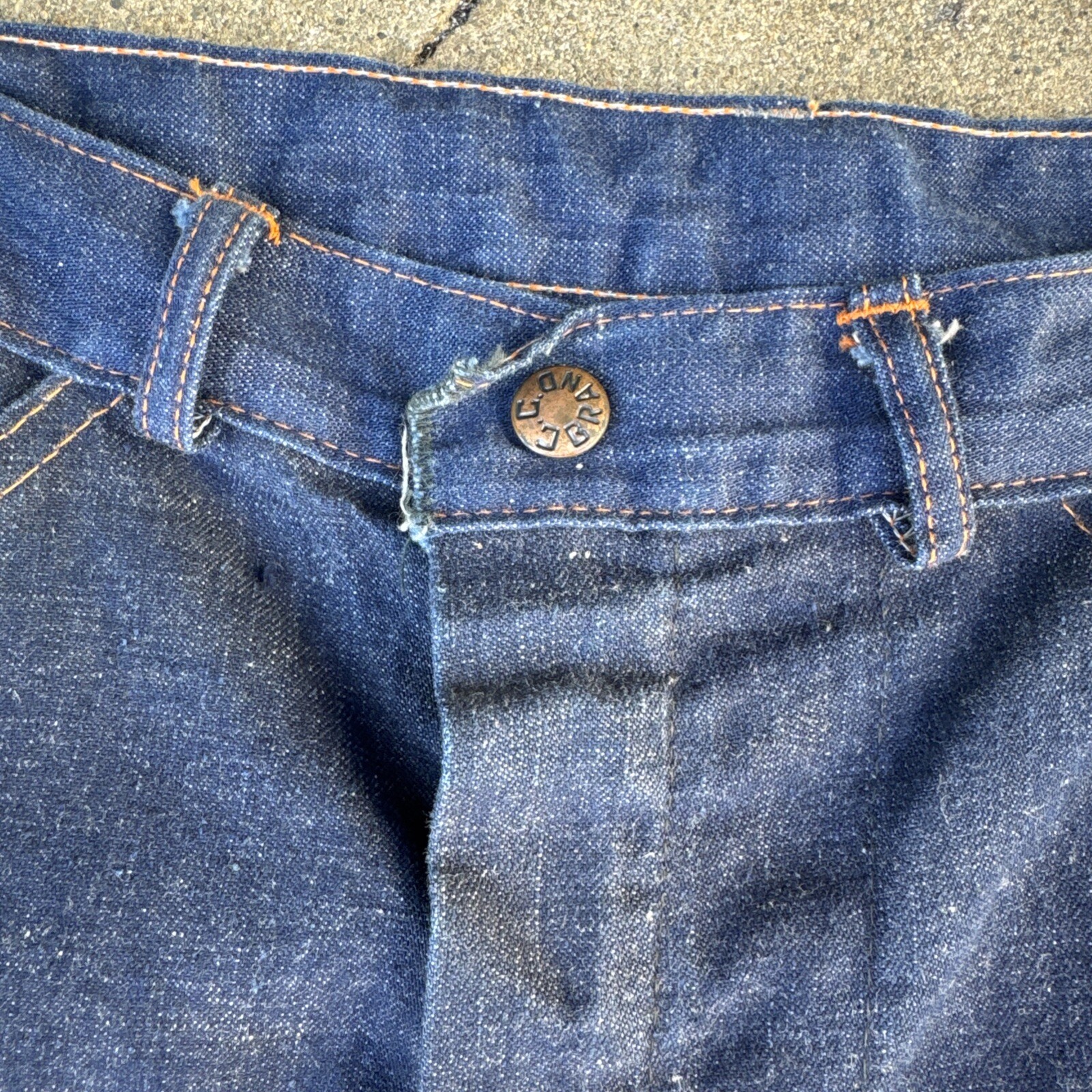 Vintage 1940s 1950s Denim Pants High Waist Jeans Dungaree Sportswear Western