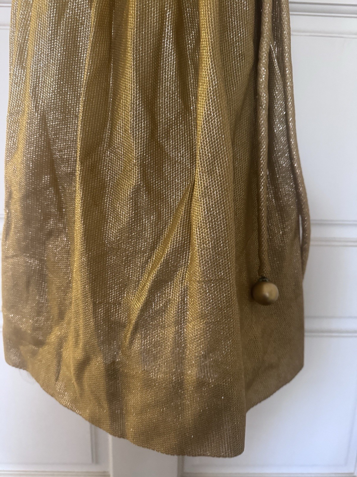 Vintage 1960s Metallic Gold Lurex Cocktail Party Dress – Cut-Out Bow Back S/M