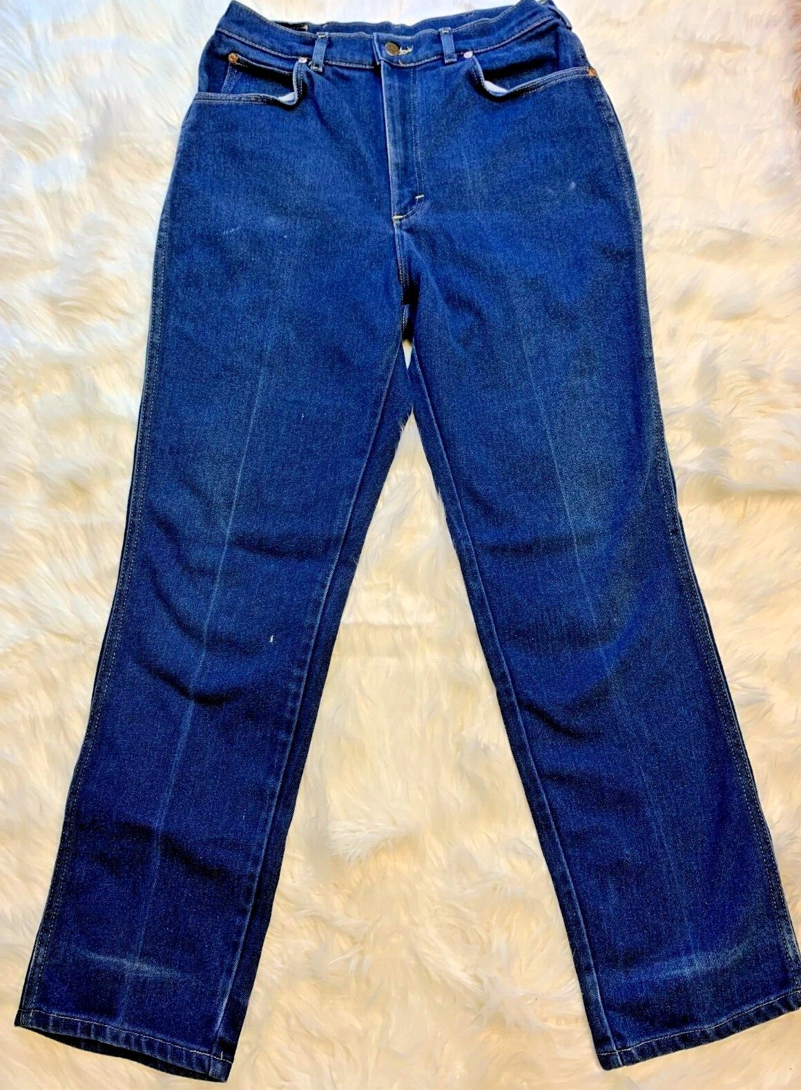 Vintage Lee Riders Blue Jeans Tag Women’s Sz 14ish USA Union Made Tapered READ