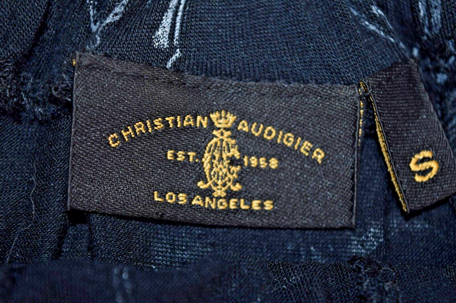 Vintage Dress Christian Audigier Size S/M 90s Black Gold Crowns Grenades USA