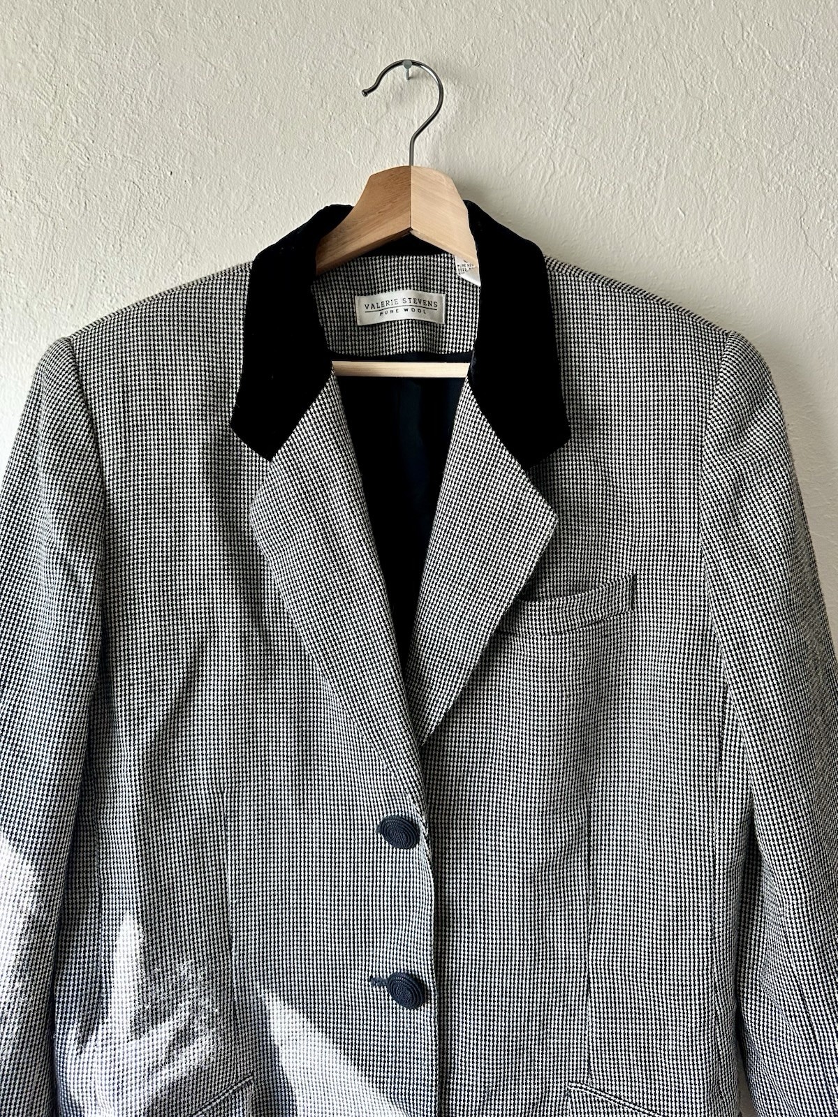Vintage 90s valerie stevens wool equestrian riding blazer size 12 velvet collar