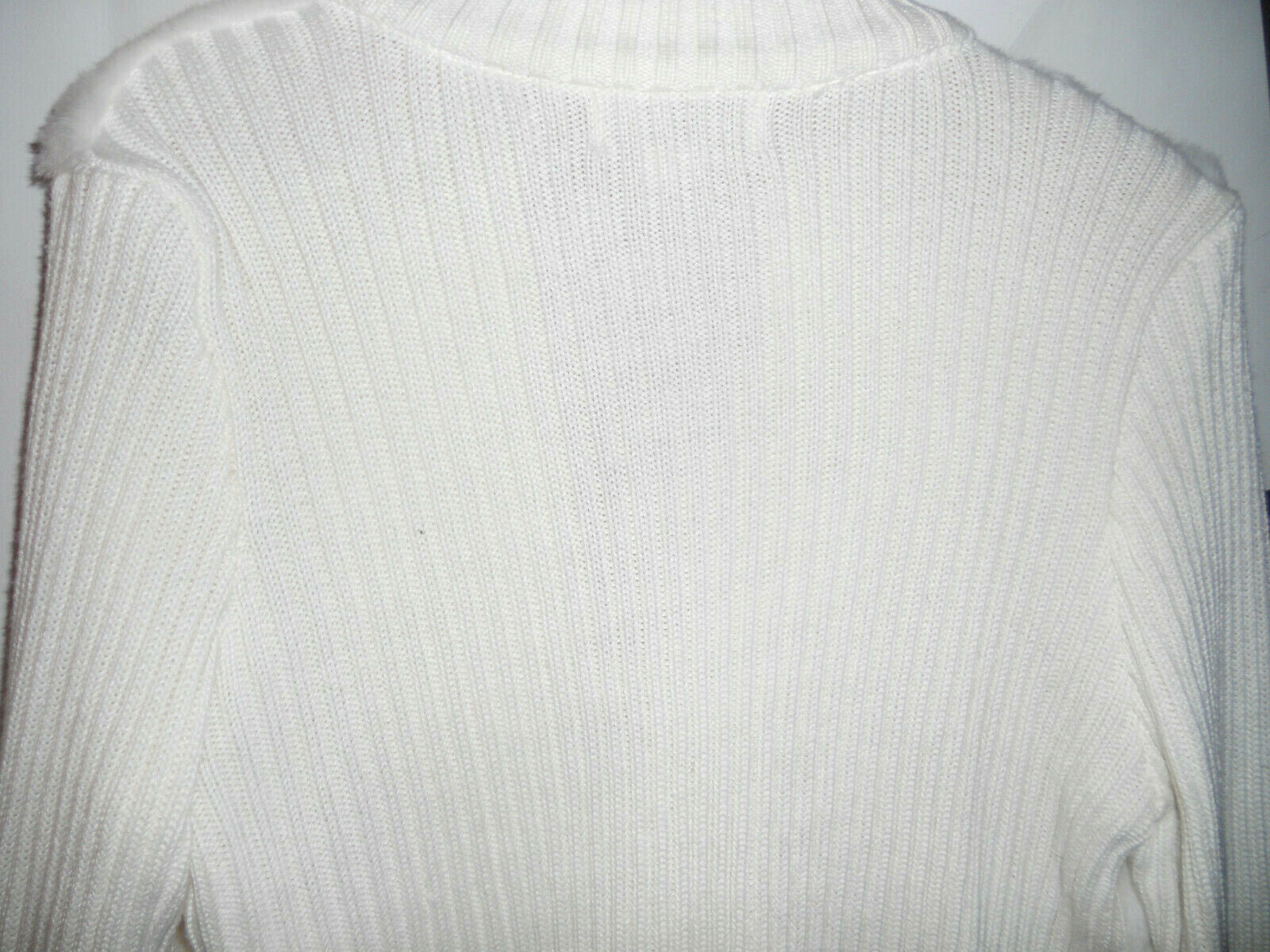 VTG white Womens Sweater faux fur zipper front by Spice of Life Size M