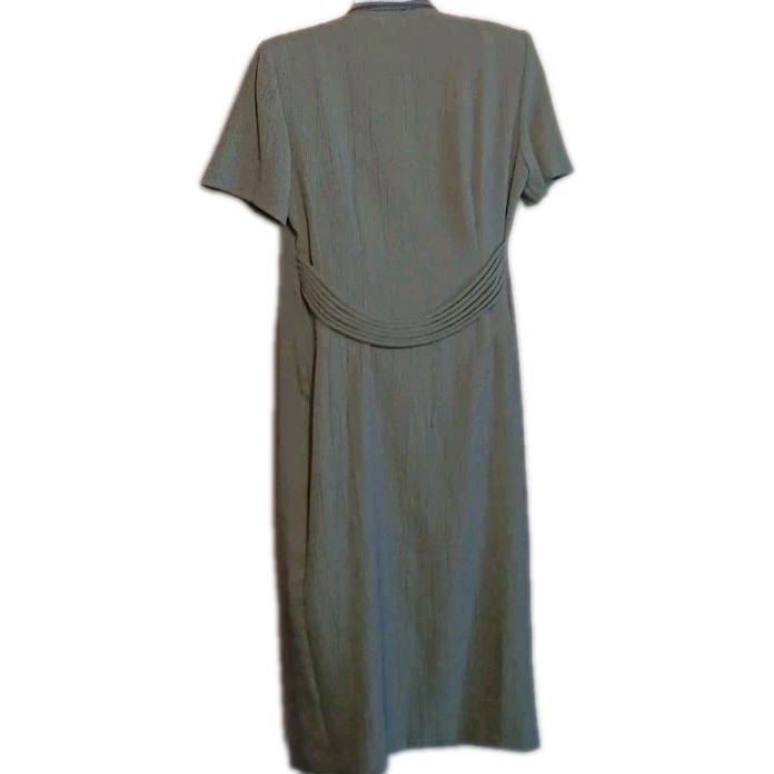 Academia Olive Green Button-Down Maxi Dress Edwardian Victorian Vintage 12P