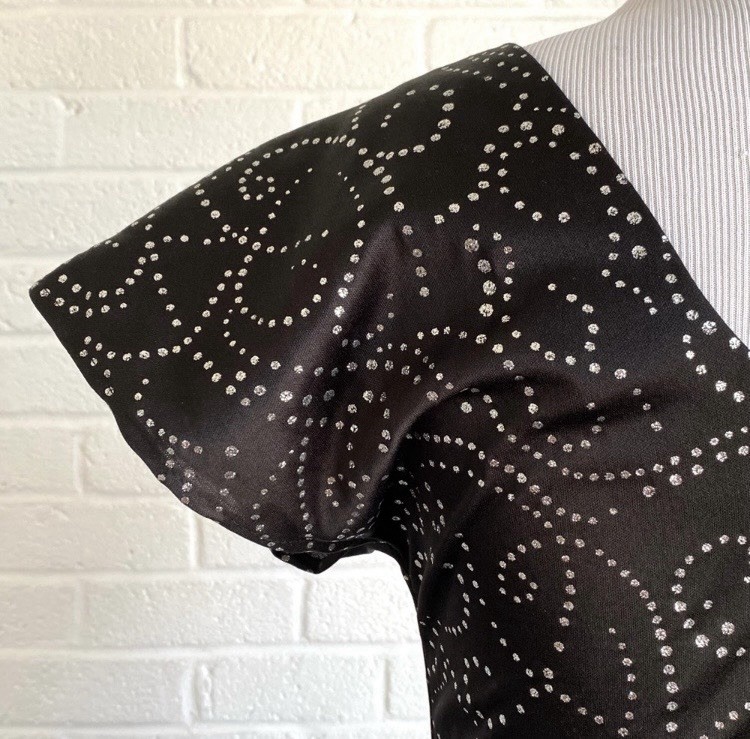 Vintage TJuniors Black Drop Waist DressSize 3-4 Ruffle Sequins 80’s Cocktail