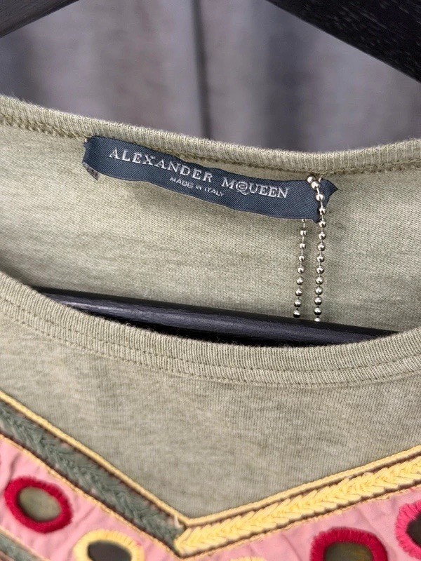 Vintage Alexander McQueen S/S2005 Green Mirror Work Top