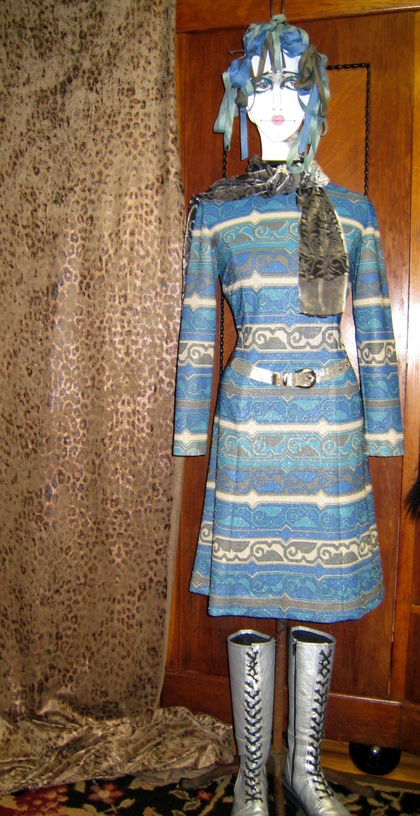 Vintage Disco Lurex Sparkle Glitter Dress Made in England~Joans Fashions~Sexy!