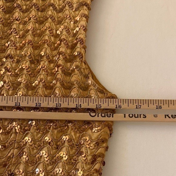 Michael London Original Vintage Gold Sequin Wavy Sleeveless Top Montreal Made