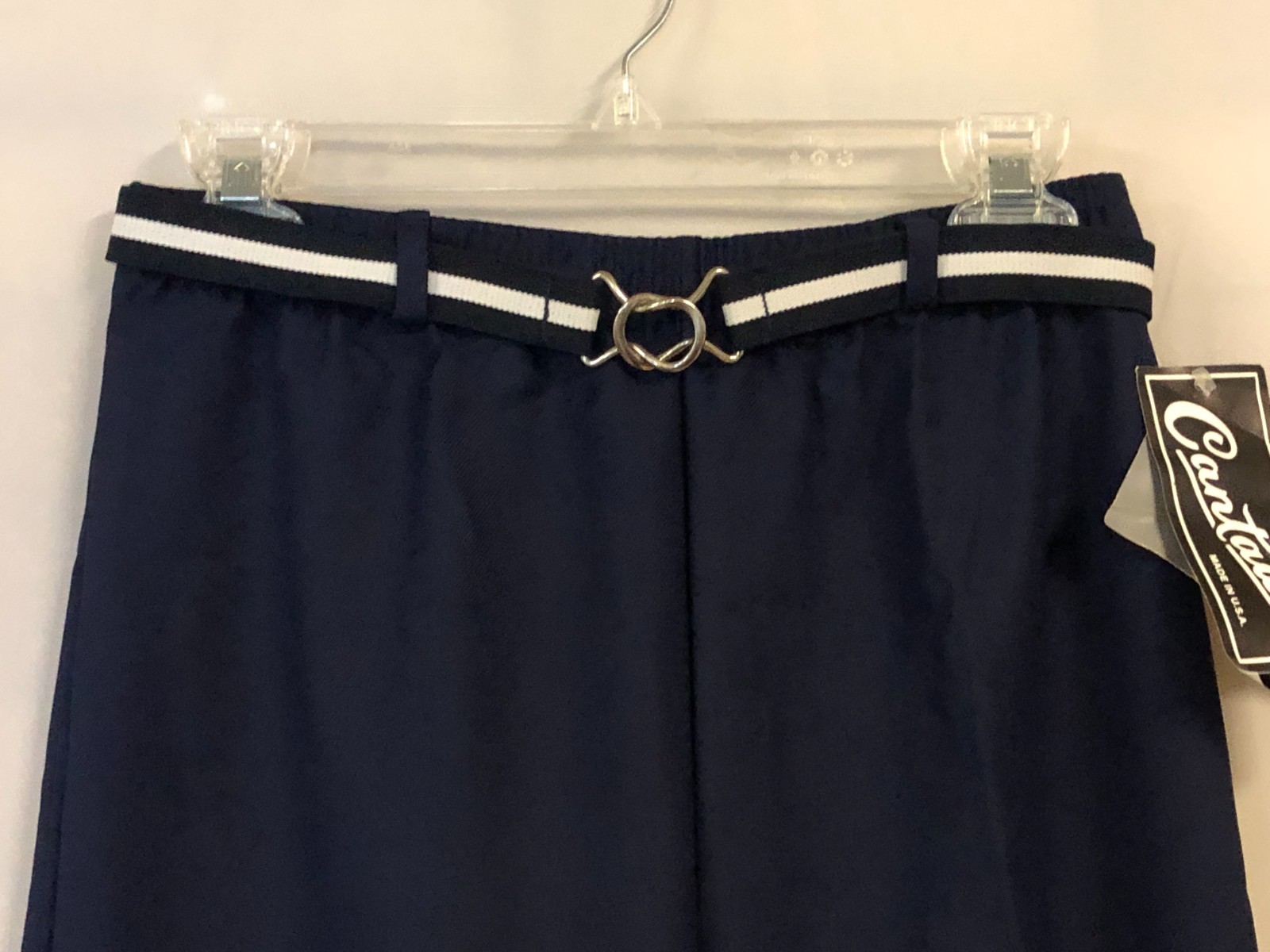 Vintage 70s Cantada Navy Blue Polyester Pants Size 28″-30″ Waist x 29″ Inseam