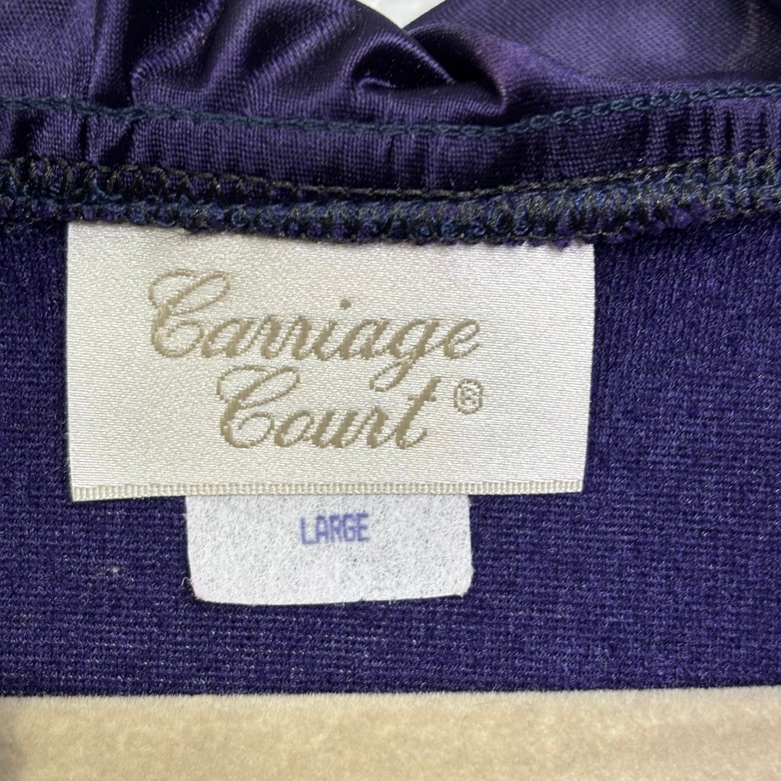 Vintage Sears Carriage Court Zip Front Robe Housecoat Size Large Royal Purple
