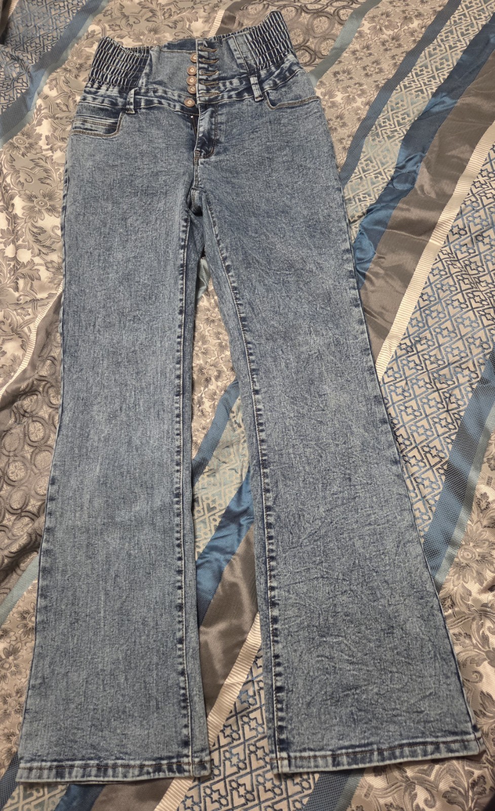 Vintage High Waist Blue Cotton Jeans