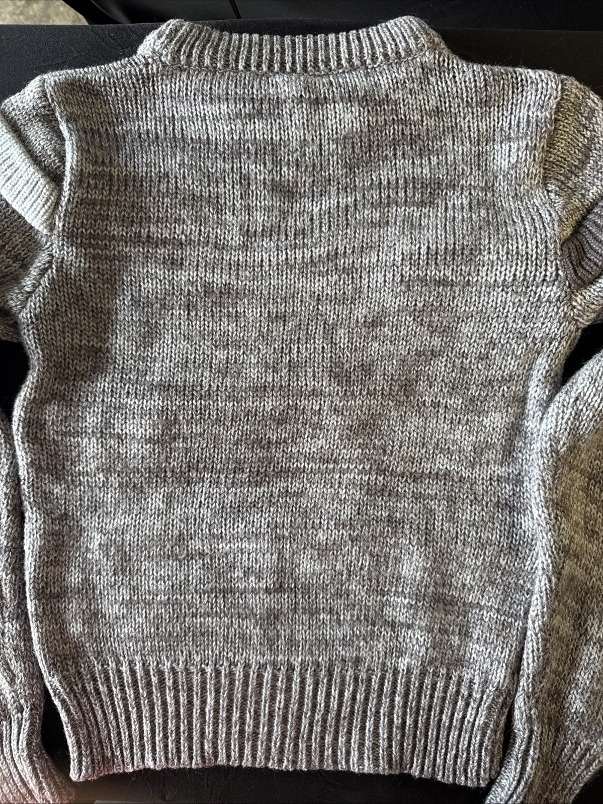 Vintage 80s Born Free 3D Wave Knit Sweater Size S/M Gray Chunky Ribbed Korea