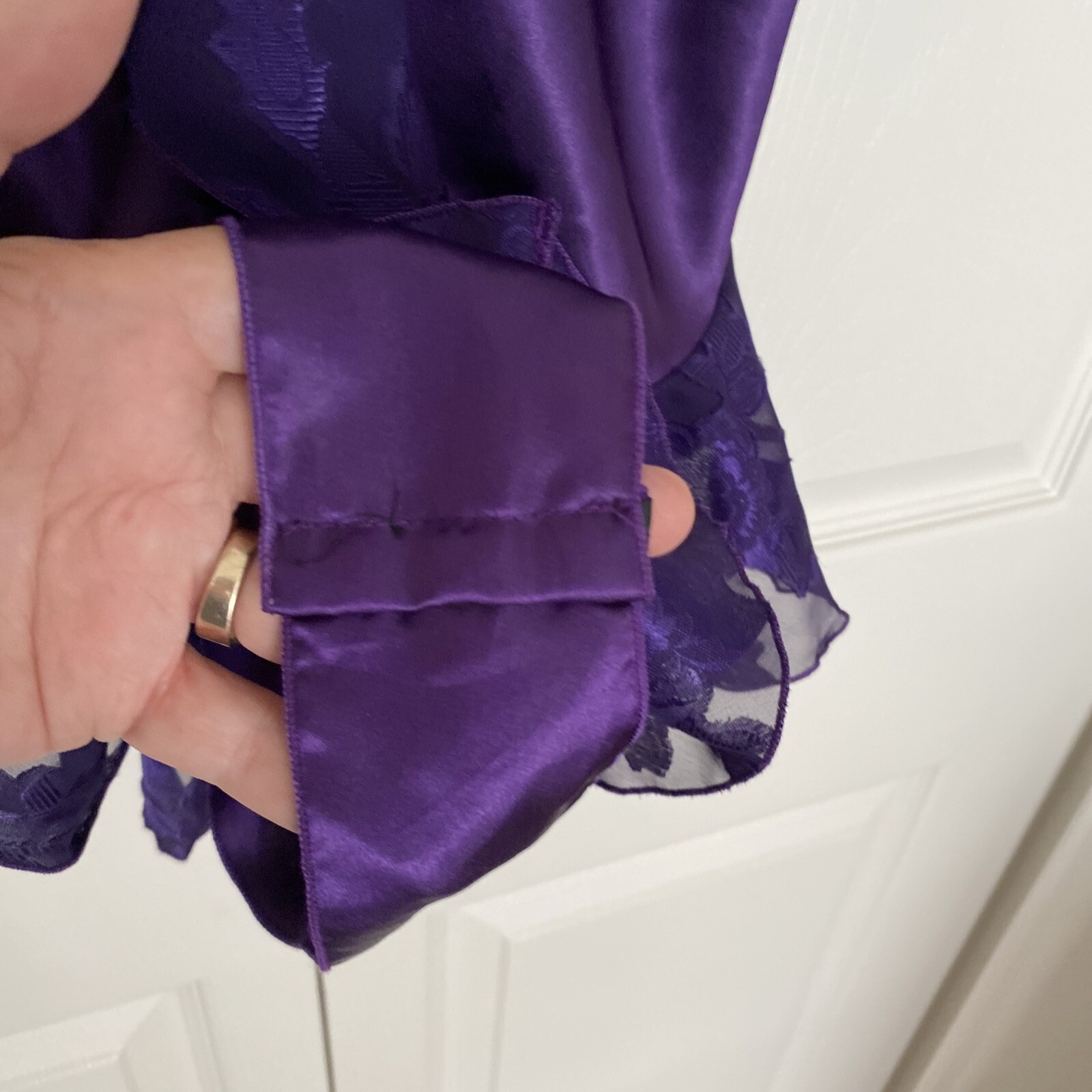 Vintage Feather Bed Intimate Purple Satin And Lace Sexy Teddy Size Small