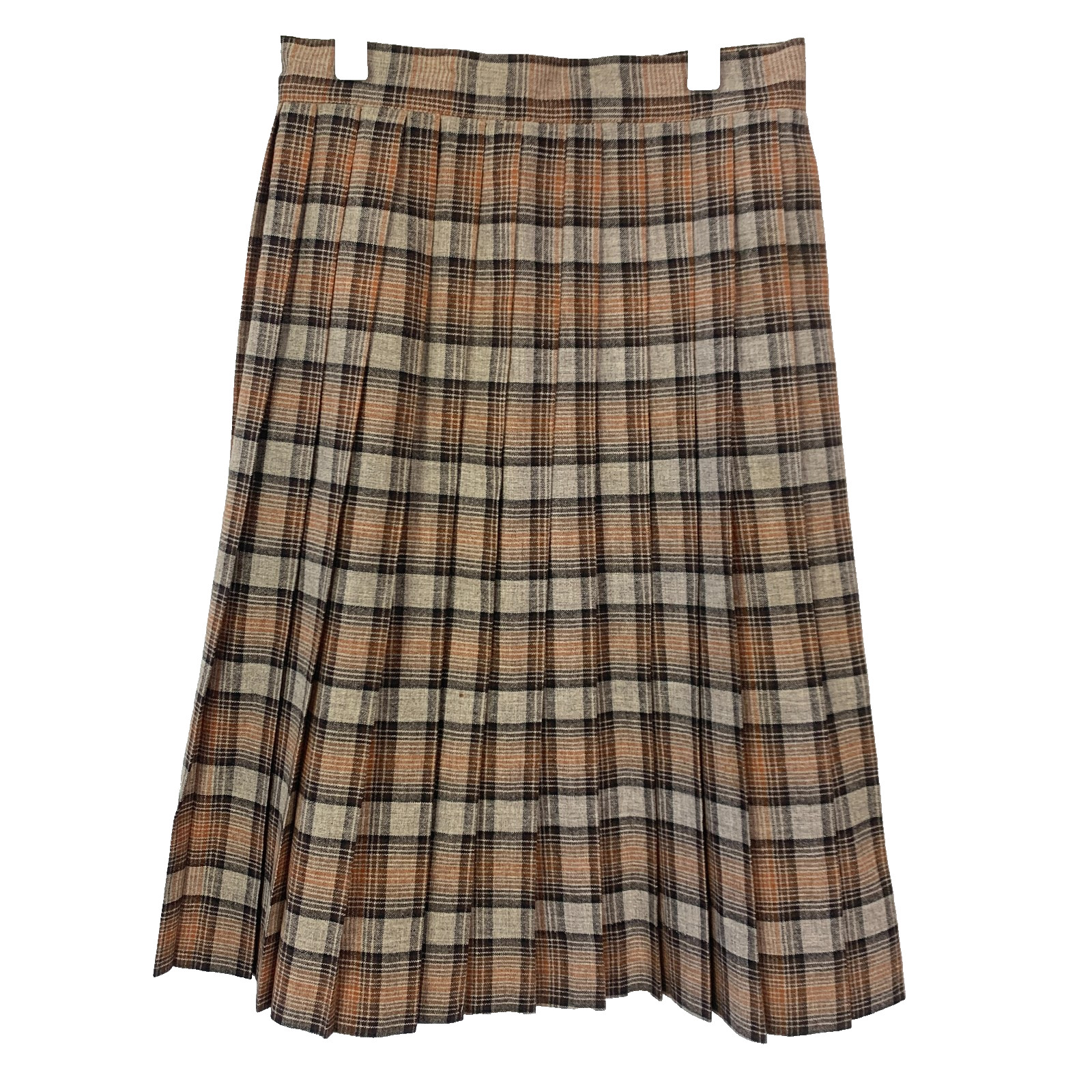 Vintage Lorette By Milliken Plaid Pleated Academia Orlon Wool Blend Skirt
