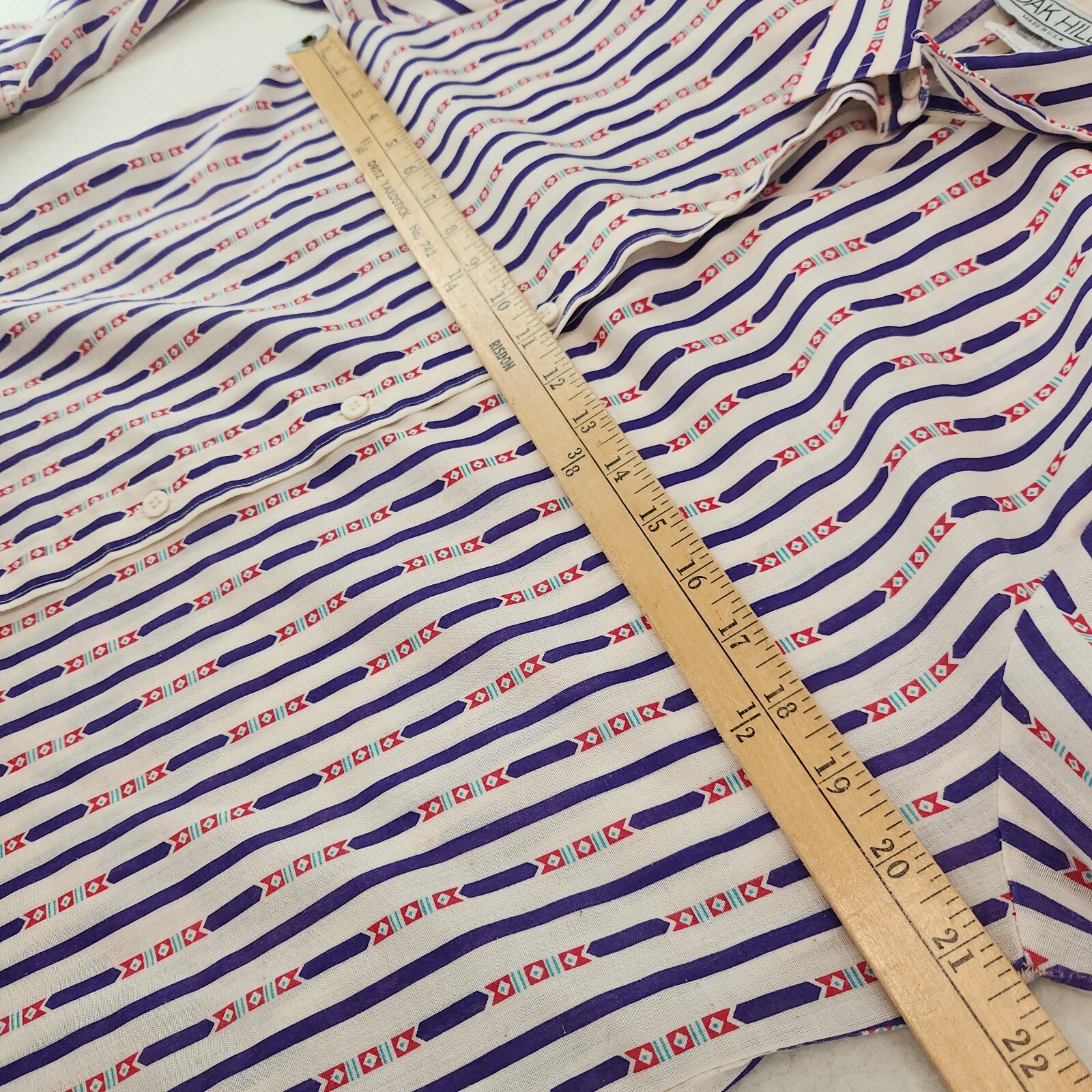 Vintage Oak Hill Striped Button-Up Shirt 80’s USA Long Sleeve Women’s Medium
