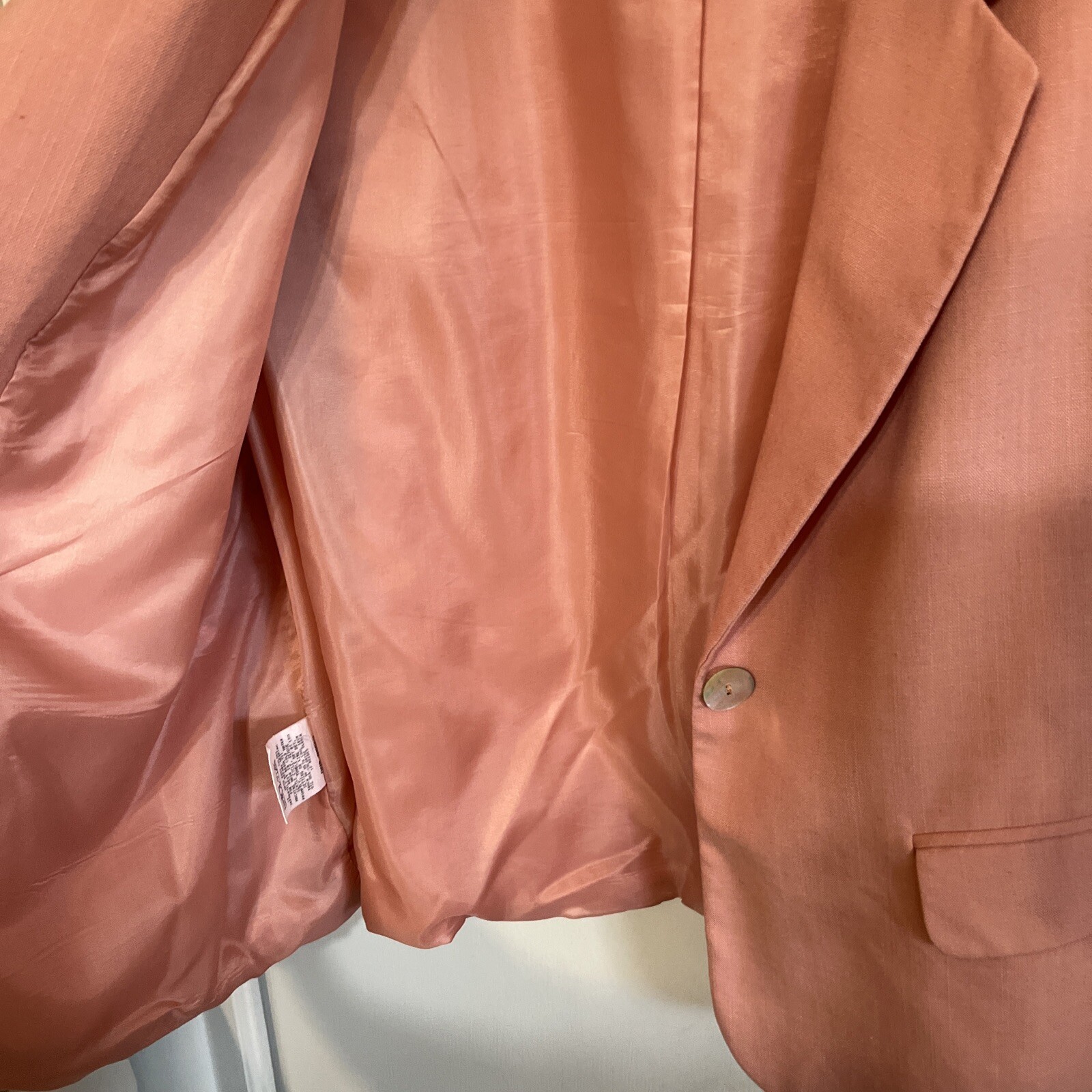 Vintage Koret Apricot Peach Lined Blazer Jacket Plus Size 18W Petite Lined