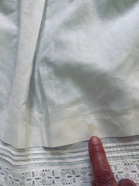 ANTIQUE Victorian Edwardian FRENCH Cotton Embroidered PETTICOAT costume film