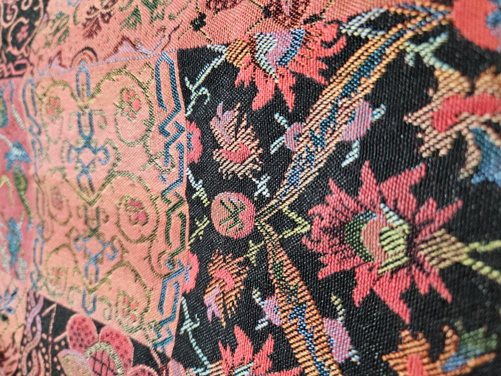 TravelSmith Sz Large Vintage Womens Multicolor Tapestry Jacket Boho Floral