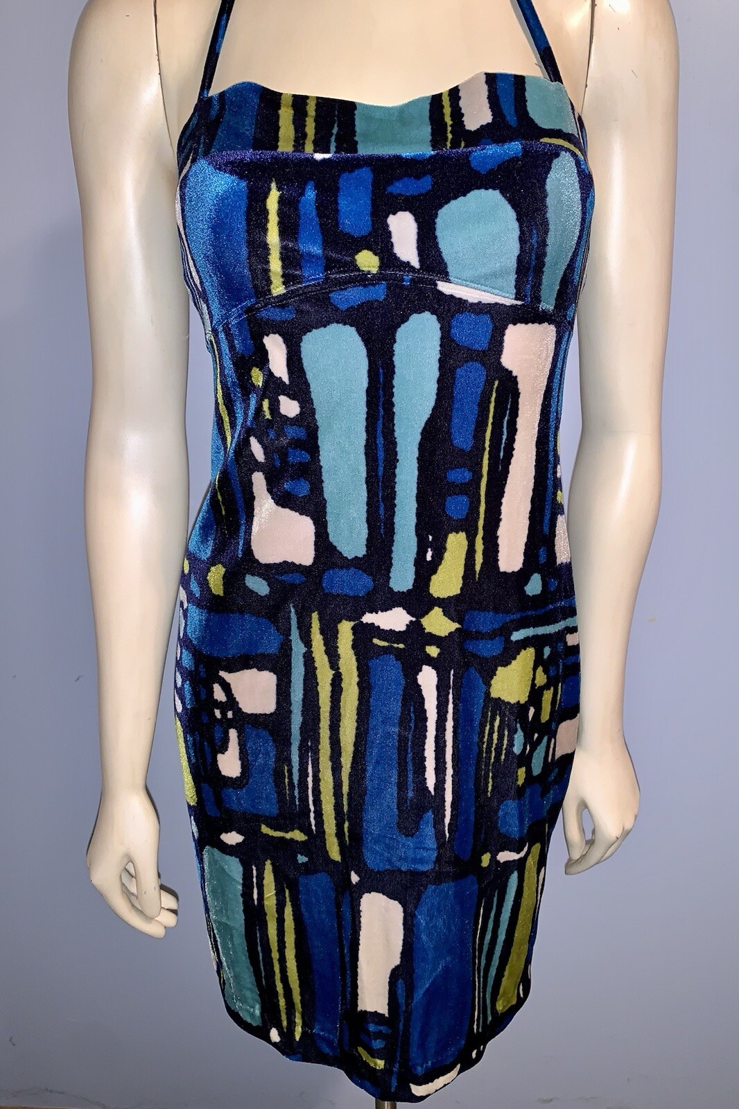 Authentic Vintage 90s Y2K Anna Sui Velvet Halter Dress Size Small