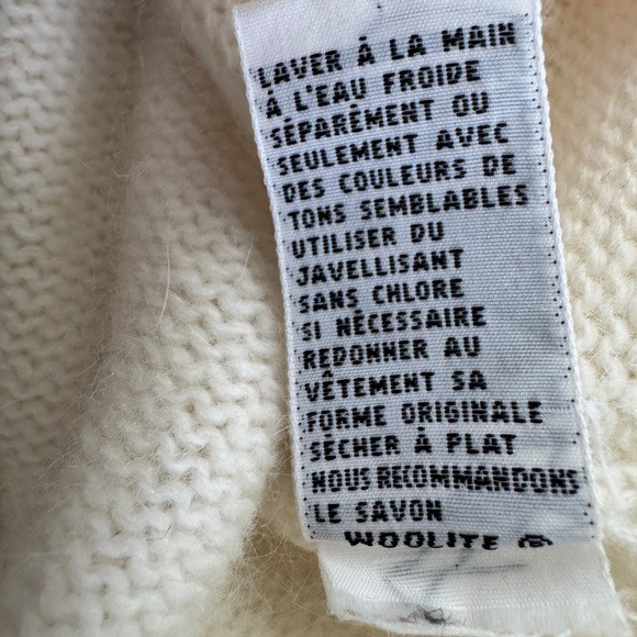 Vintage Lambswool Angora Sweater Cream Blush Soft Girl Coquette Cottagecore Knit