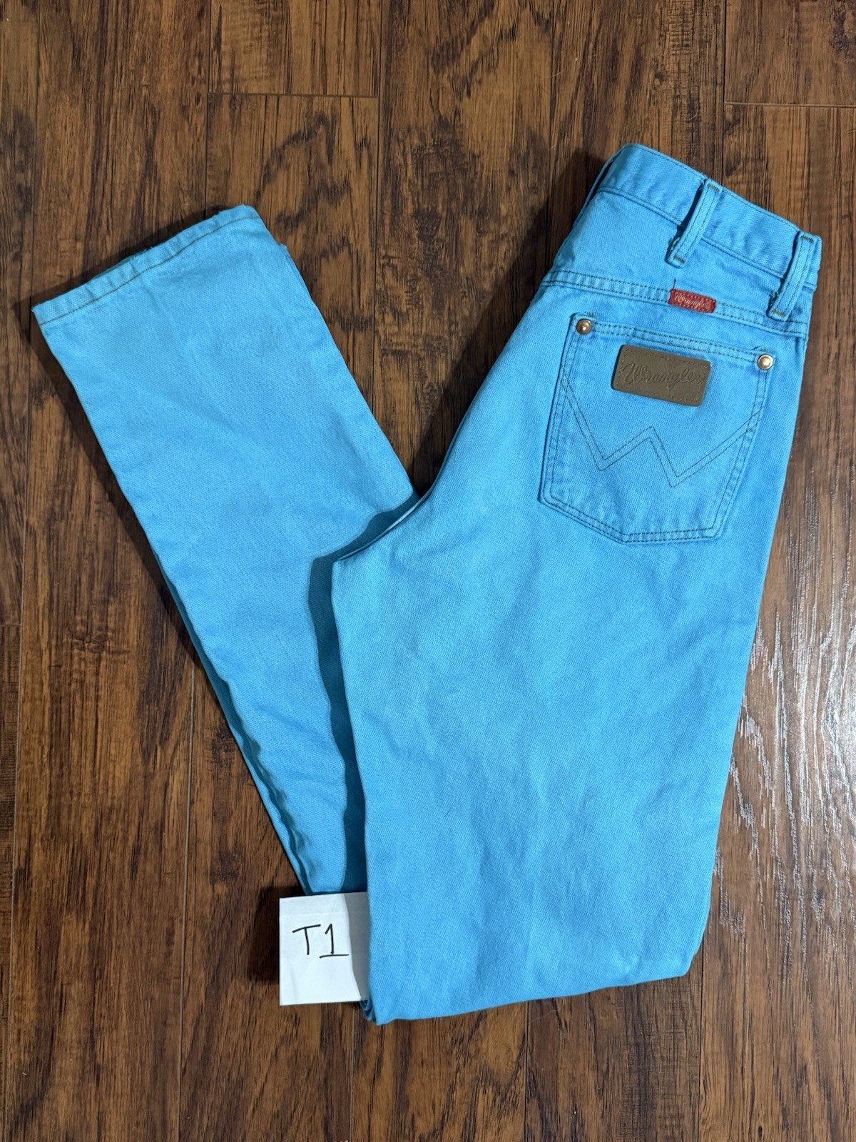 Vtg Custom Turquoise Wranglers 14MWZGB Jeans Made in USA Women’s 11×36 80s-90s