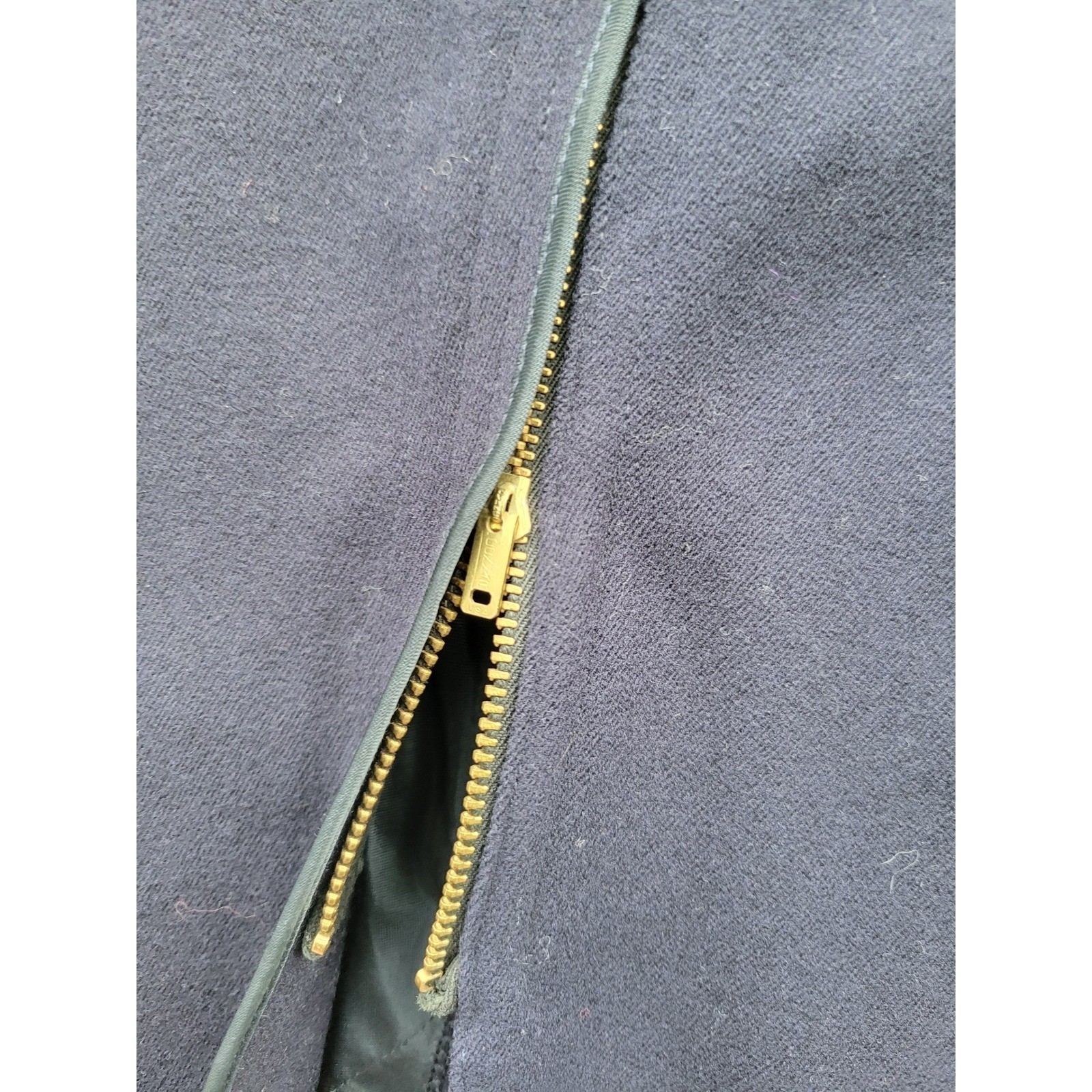 Vintage Military Style Overcoat Navy Blue Double Breasted Gold Buttons Medium