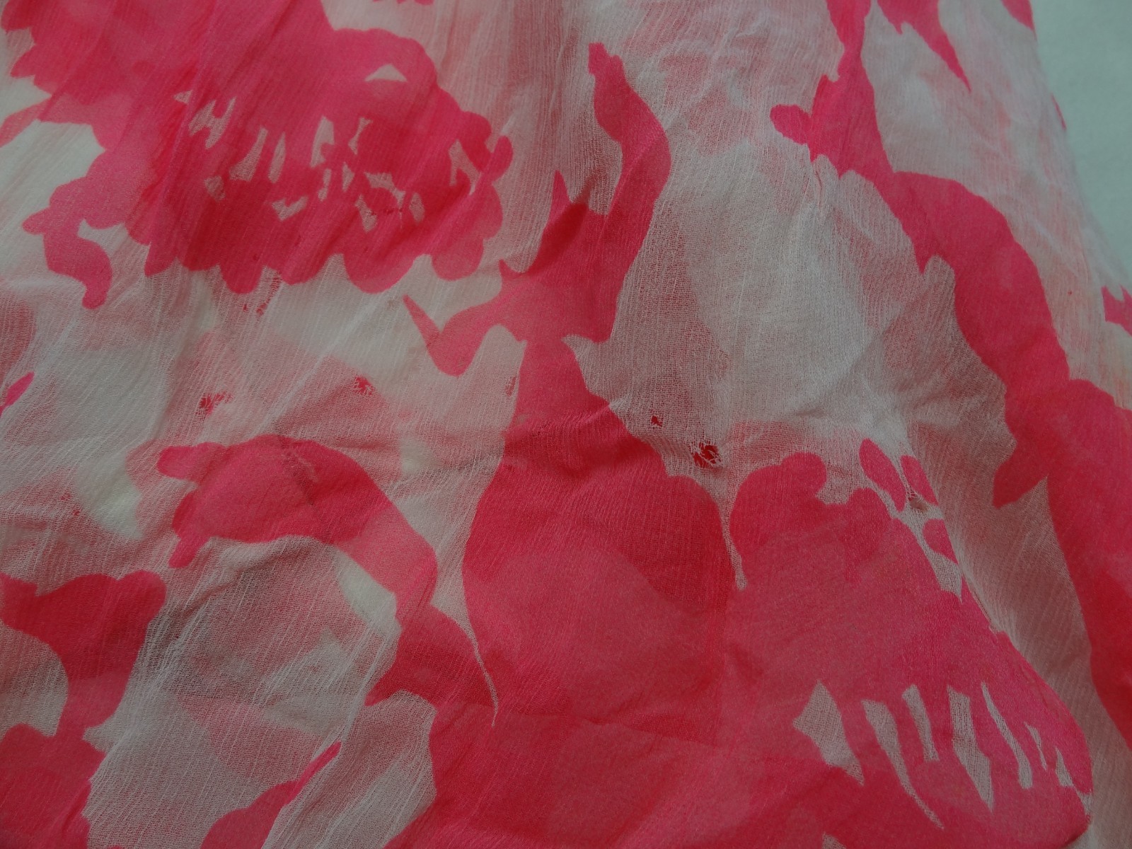VTG XS Floral Dress Pink White Talon Zipper ILGWU Union Made in USA Long Maxi