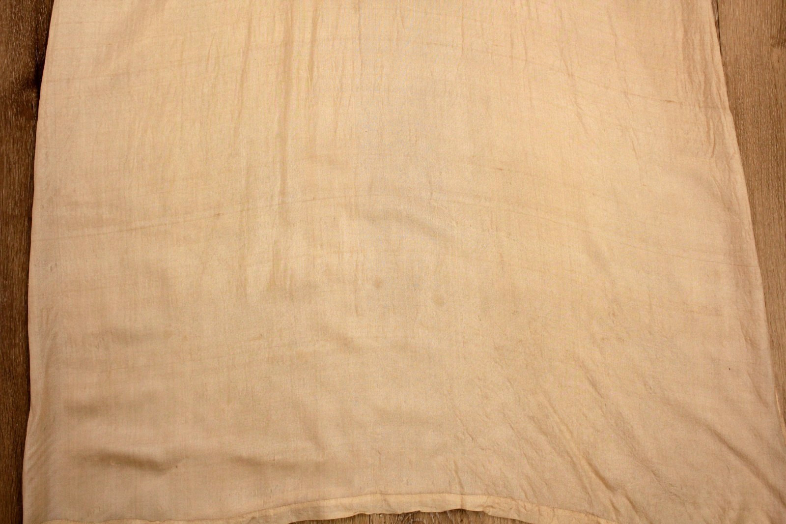 VTG Women’s 20s Peach Silk Slip Dress W/ Rainbow Trim Collar M/L 1920s Nightgown