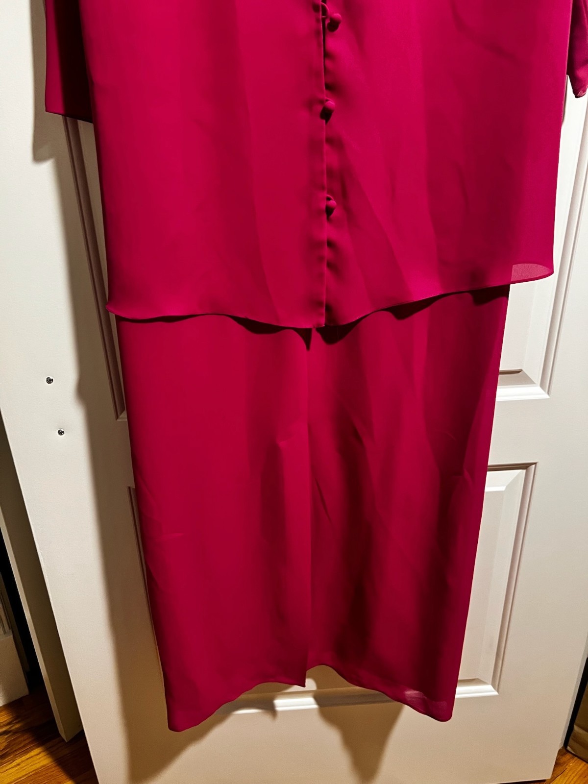 Vintage Magenta Beaded neckline evening holiday dress – XL