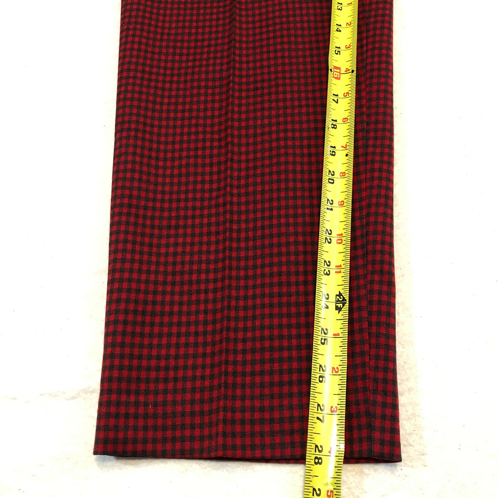 The Tog Shop Vintage Elastic Waist Buffalo Plaid Red Black Pants Size P Medium