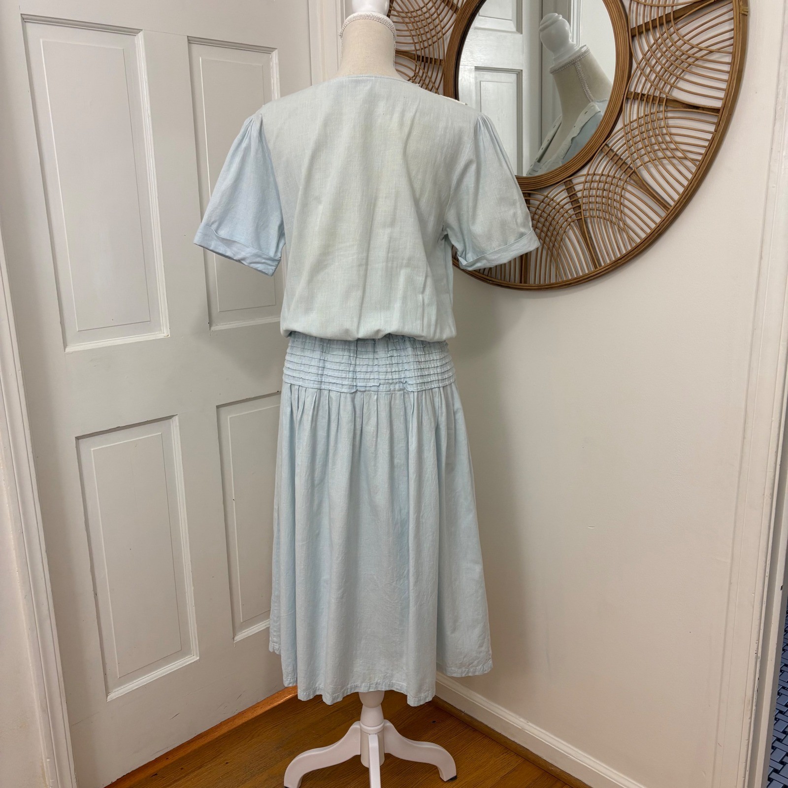 Ulterior Motives VTG Dress L Cotton Lace Collar Prairie Drop Waist Cottagecore