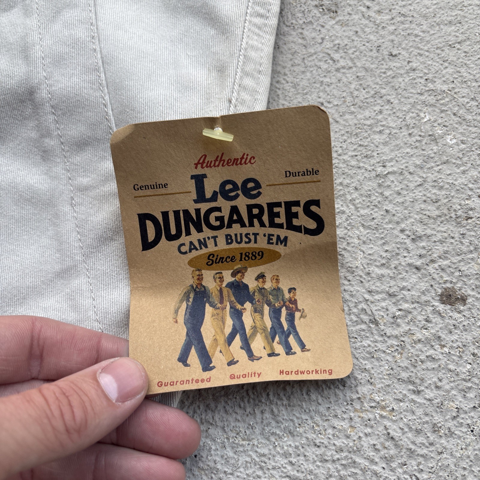 Deadstock VINTAGE 90s Lee Dungaree Chico Fatigue Military Pants 7 Khaki Baggy