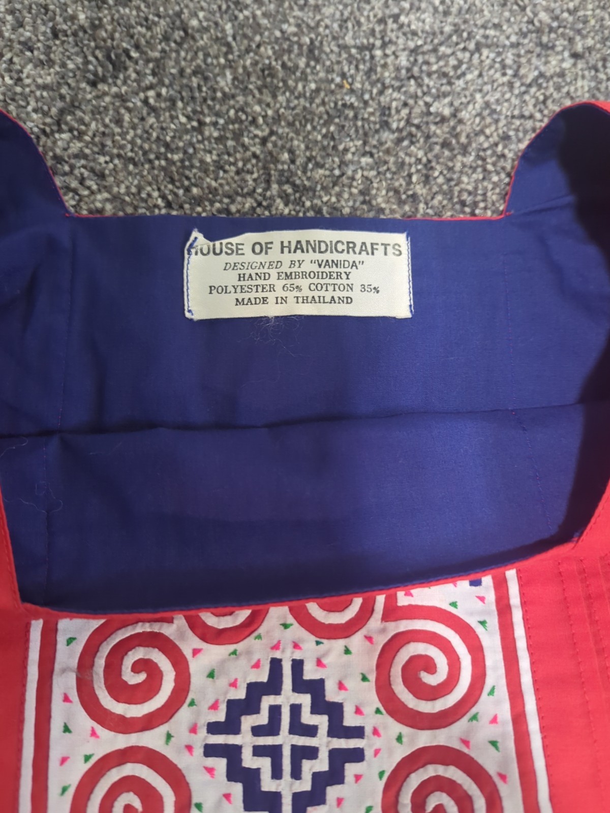 Thailand Dress Hand Embroidery Designed By Vanida Size S/M Has A Tie Back (Rk)