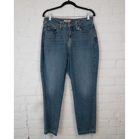 Madewell The Perfect Vintage Jean High Rise Tapered Leg Released Hem Blue 27