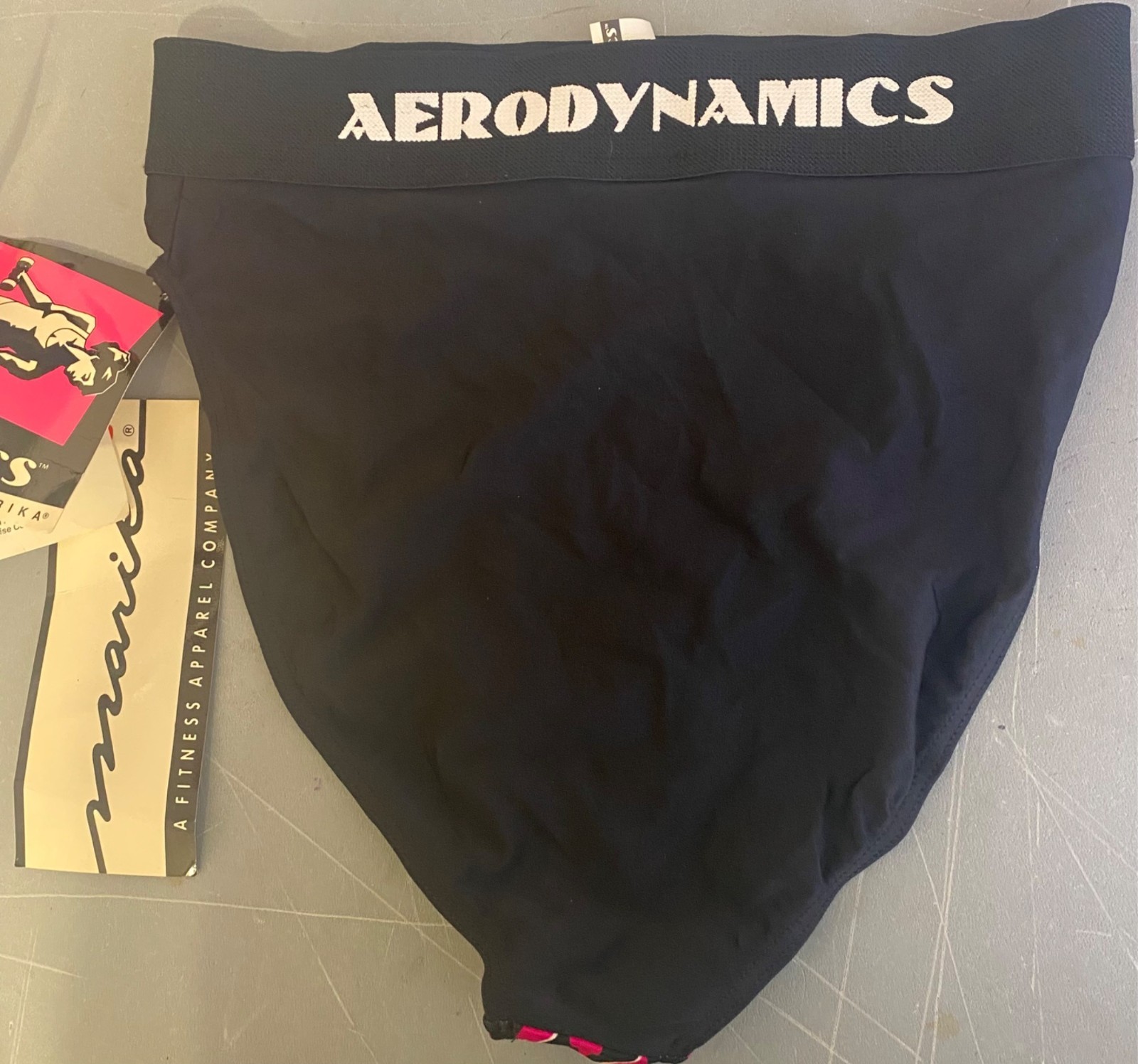 Vintage Aerodynamics Marika 80s Dance Geometric Cheeky Briefs Hi Cut Exercise L