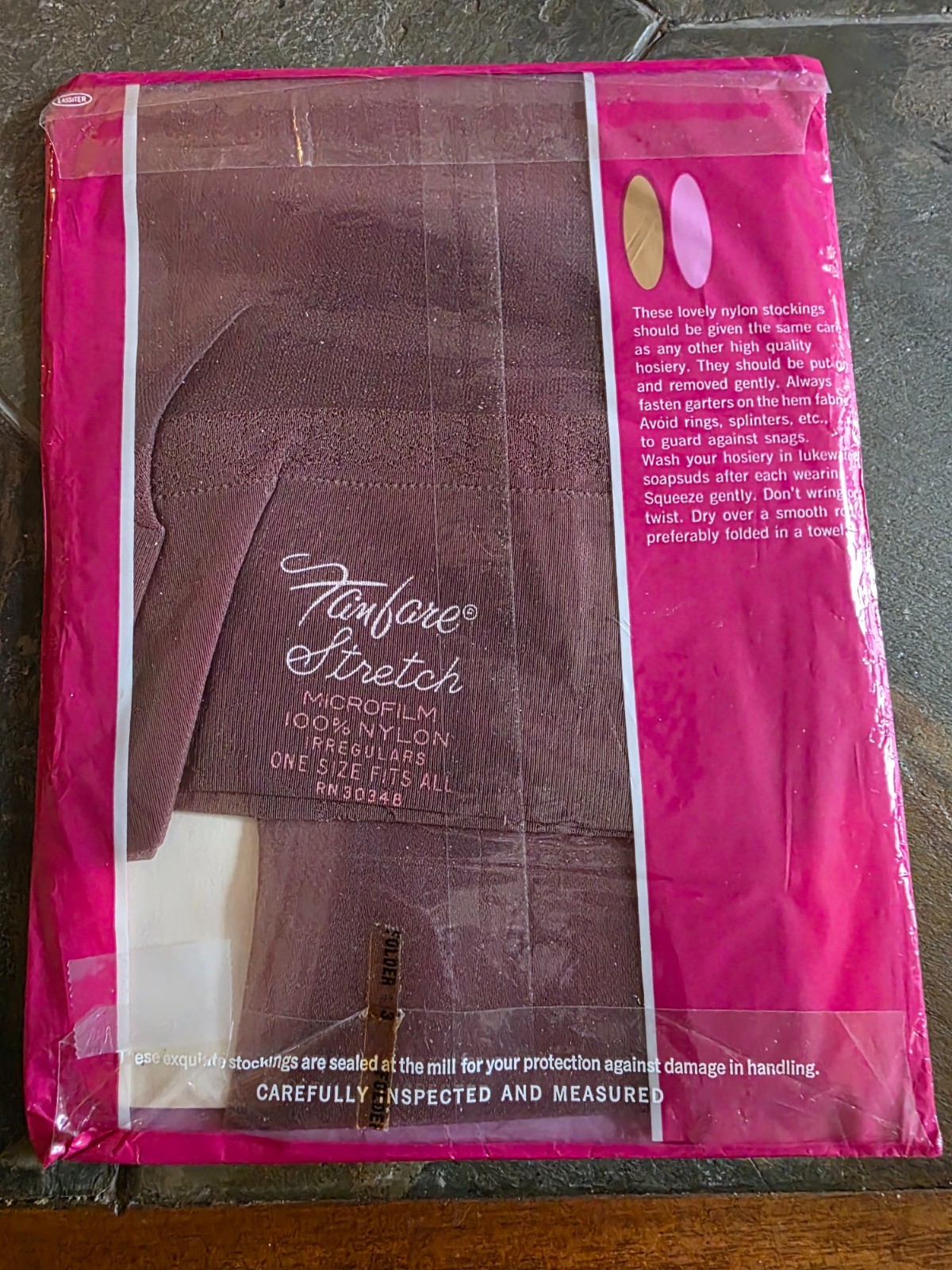 NIP Vintage Fanfare Micro-Mesh One Size Fits All Stockings Grey Mist