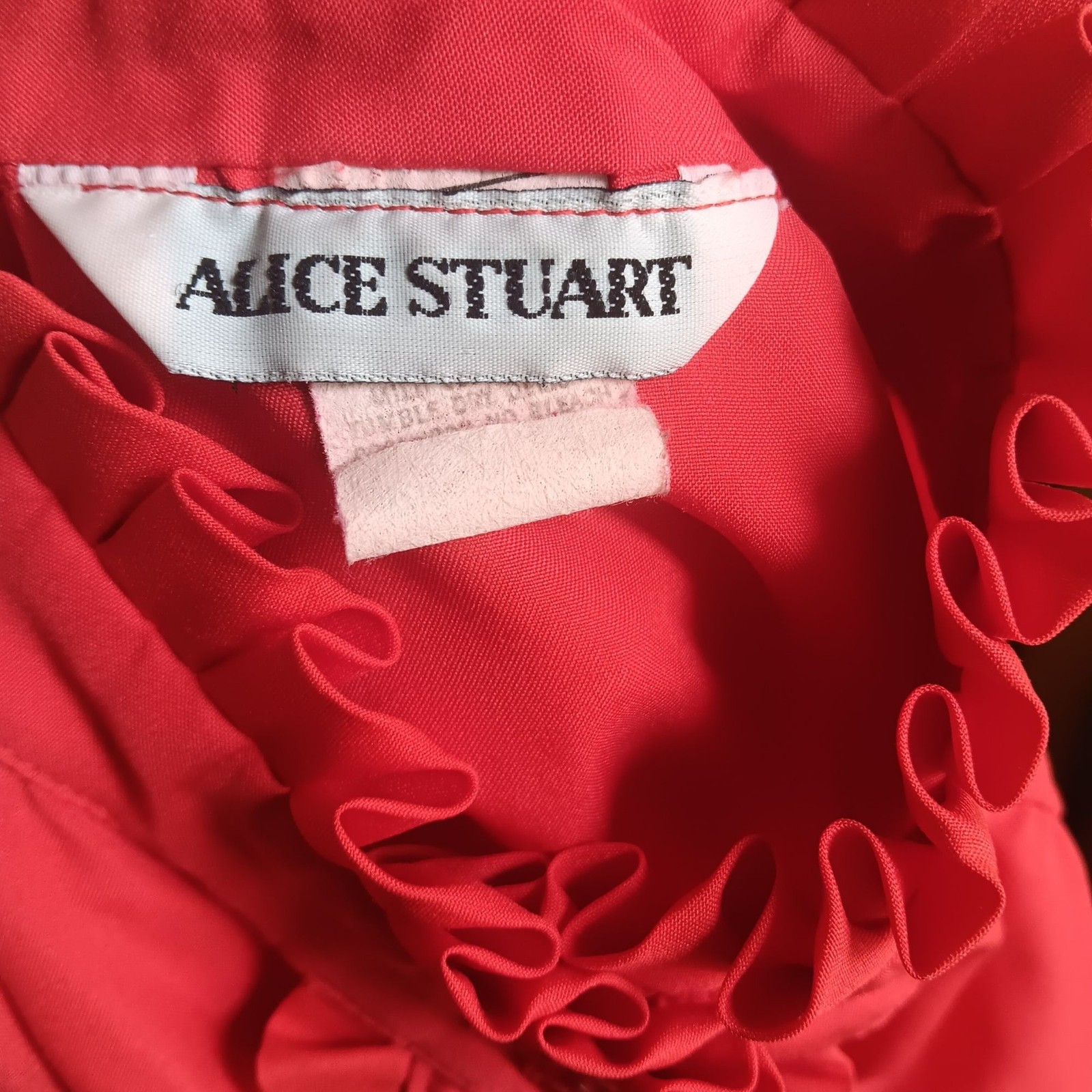 True Vintage Small Ruffle Top 1980’s Alice Stuart Blouse High Neck Secretary