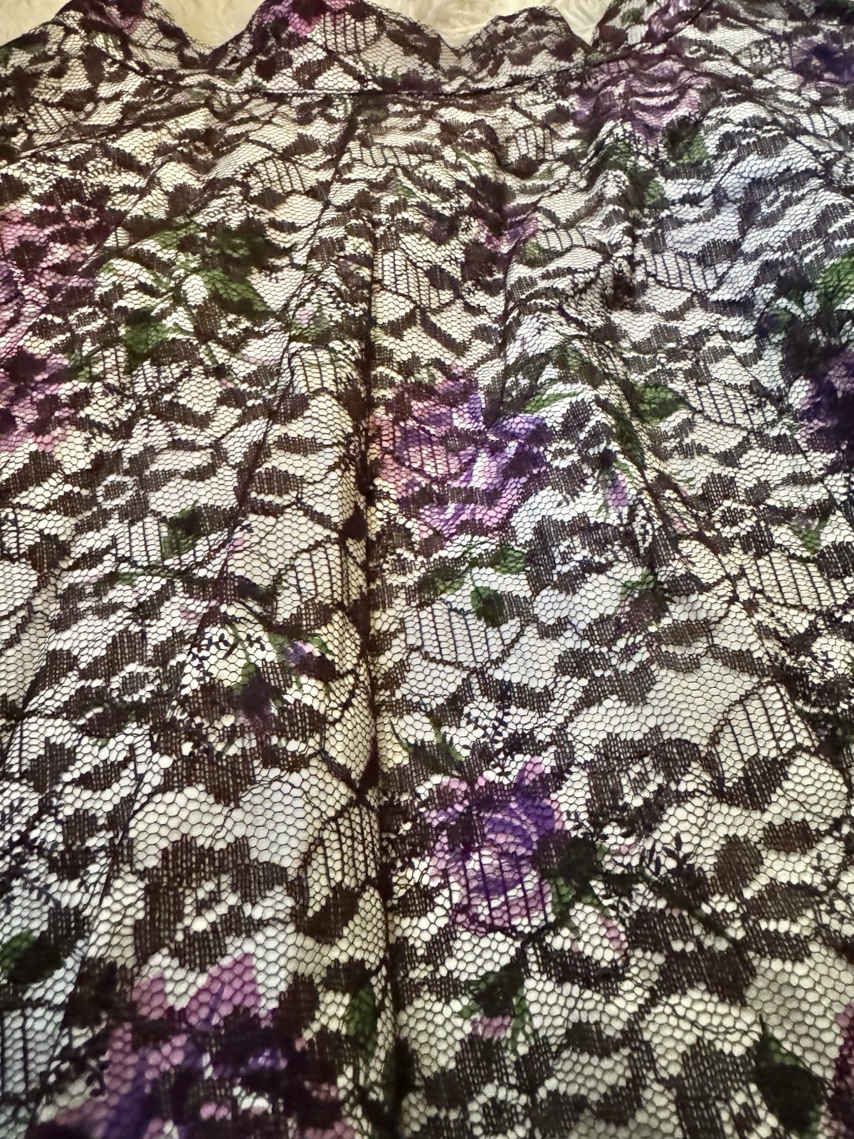 Vtg 50s Full Sweep Skirt Floral Lace Overlay Circle One Pocket Zipper S 26W