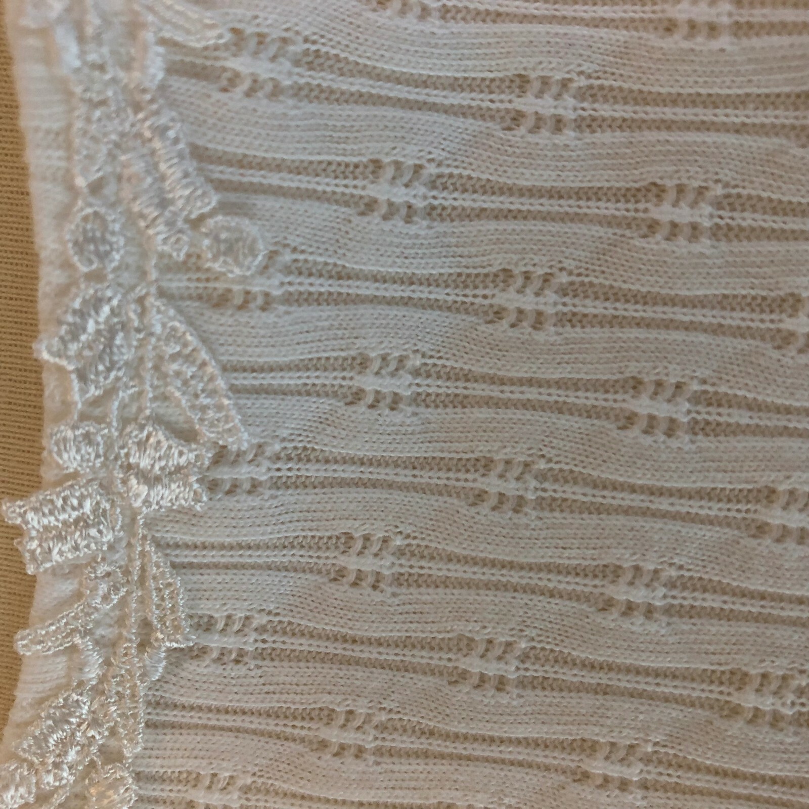 Vintage Lacy Afternoon Shell Kepler White Ribbed Sleeveless Top Size 3X Popover